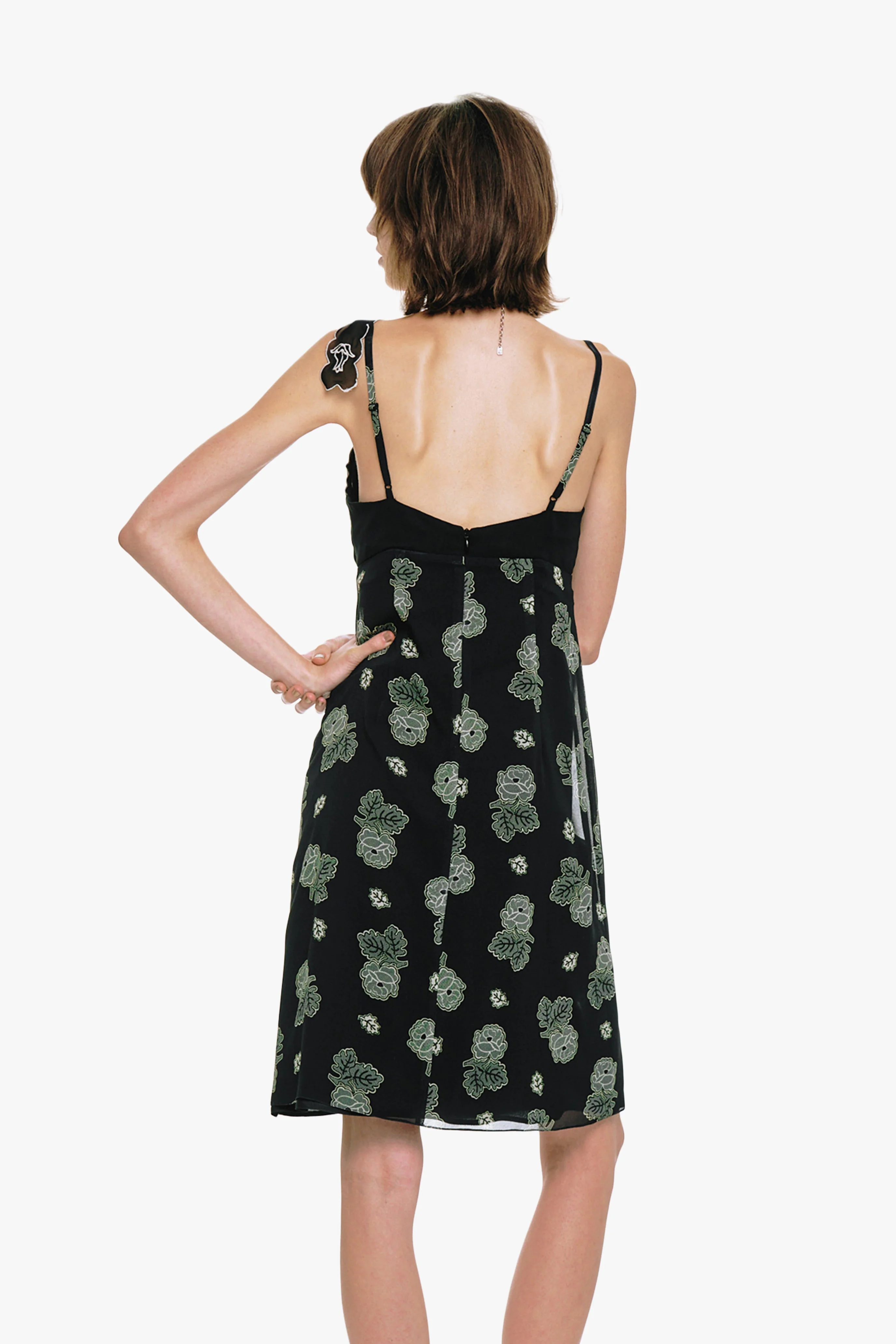 Anna Sui Sketch Roses Chiffon Embroidery Slip Dress - Image 6