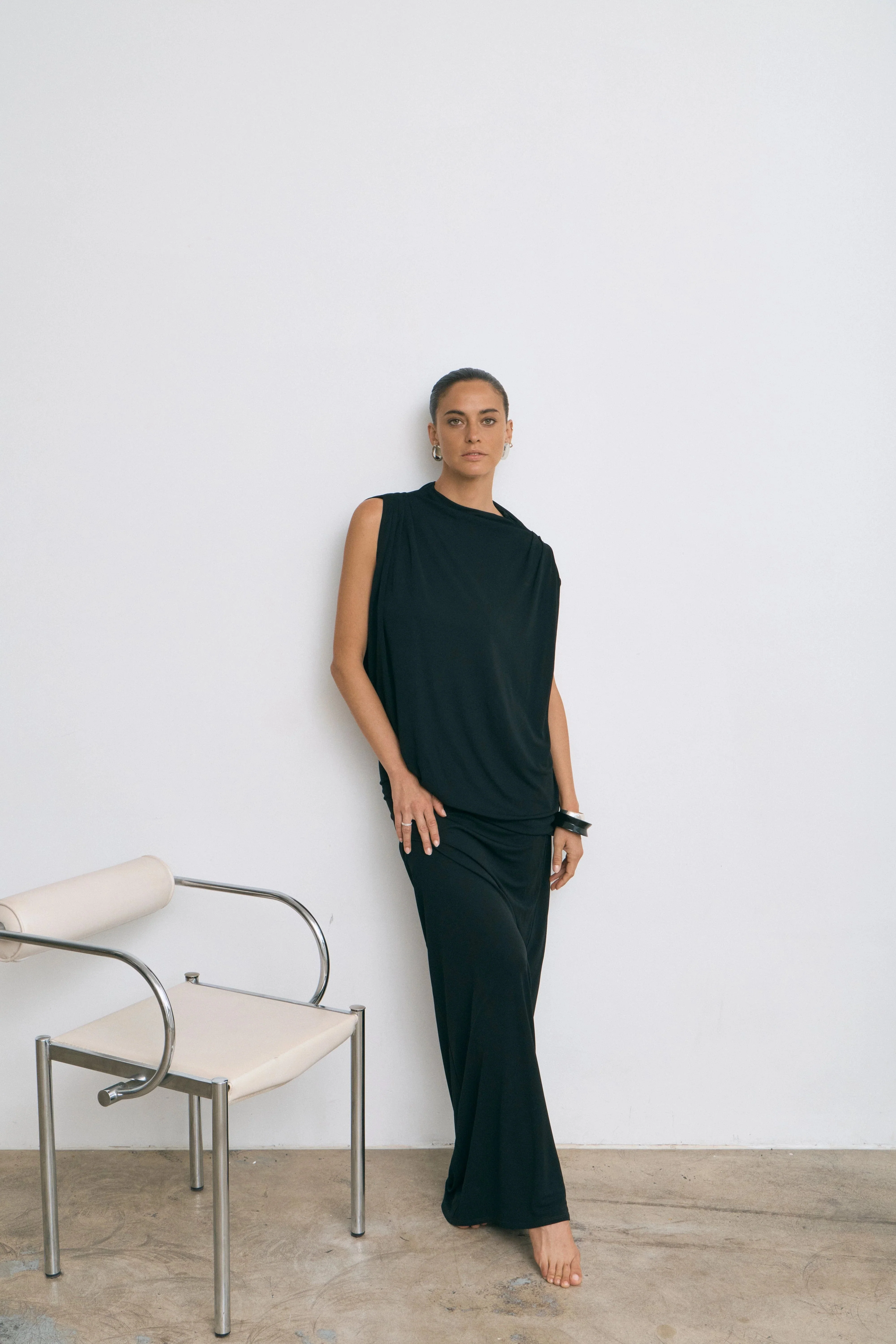Third Form Fall Away Floor Length Dress - Onyx - Image 3