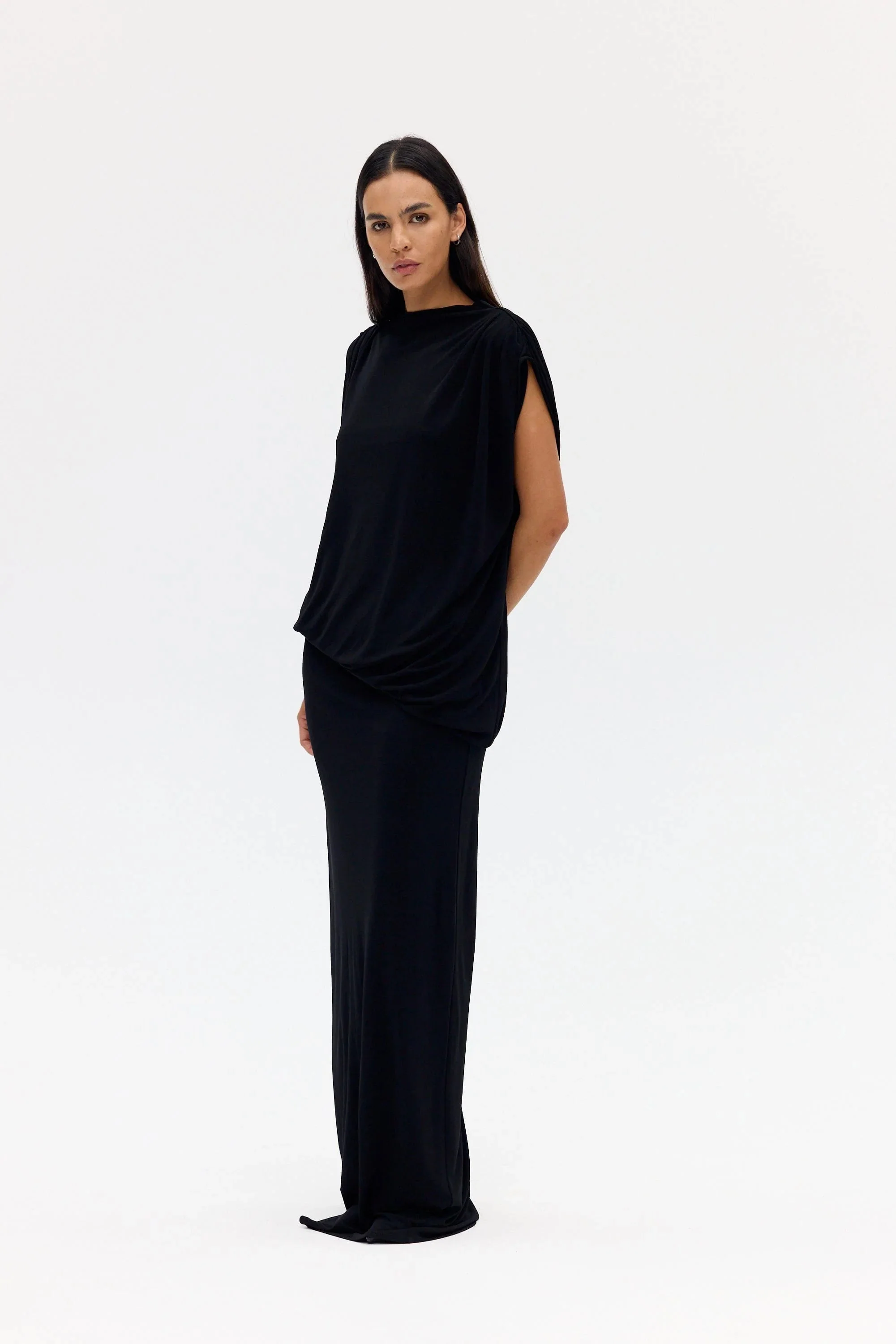 Third Form Fall Away Floor Length Dress - Onyx - Image 4