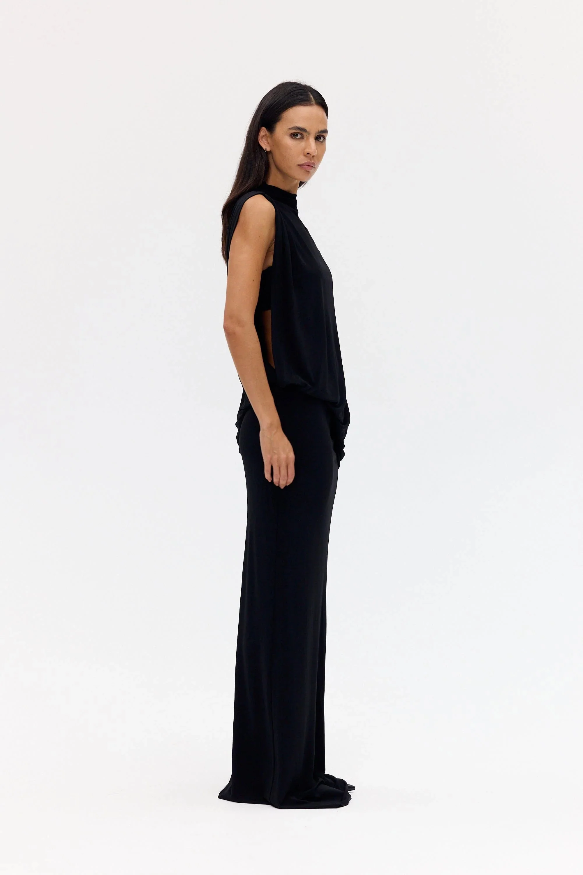 Third Form Fall Away Floor Length Dress - Onyx - Image 6