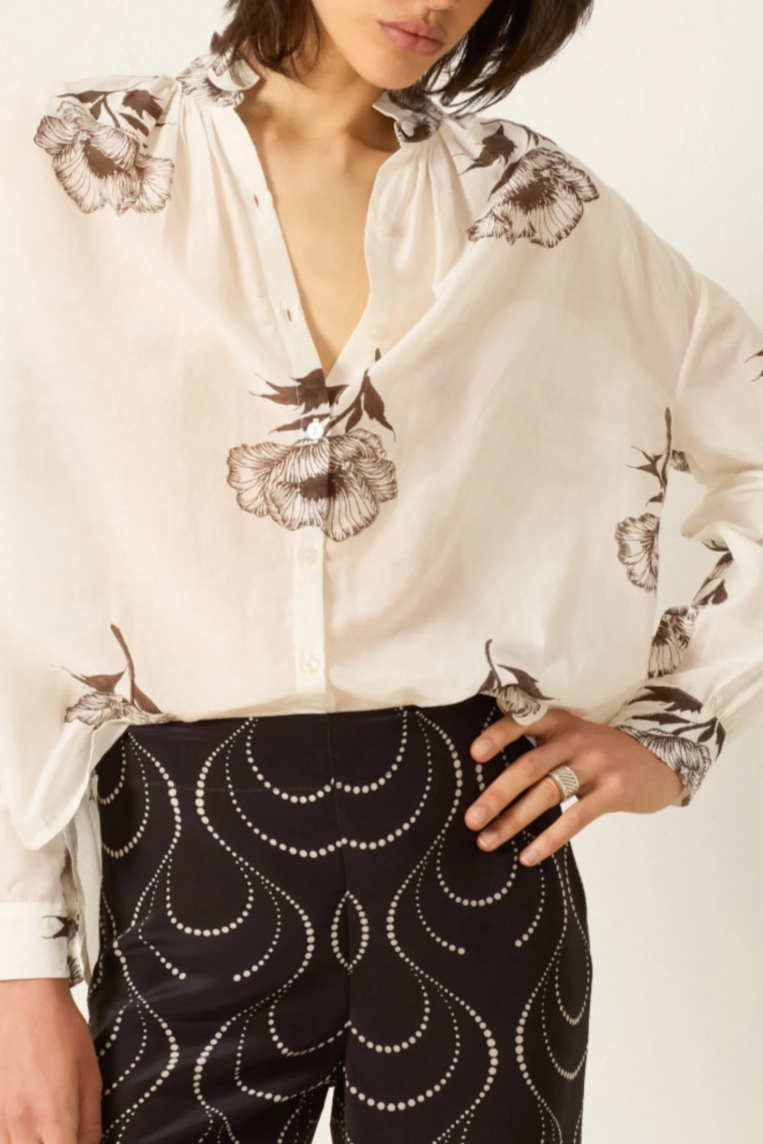 Alix Of Bohemia Kiki Obsidian Poppy Blouse - Off White - Image 2