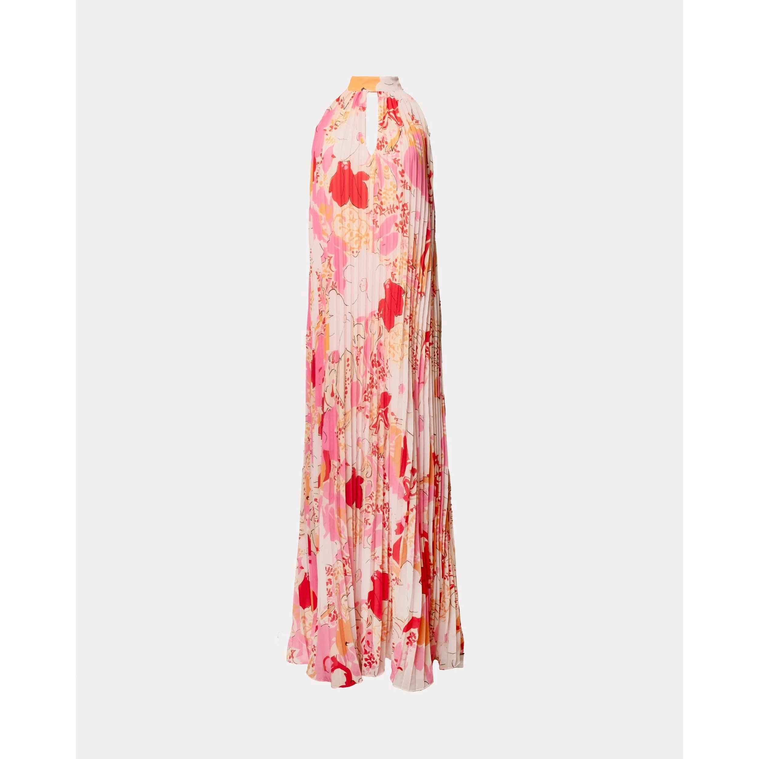 Frances Valentine Slim Pleated Maxi Dress Wild Tulip Poly - Pink/Multi - Image 4