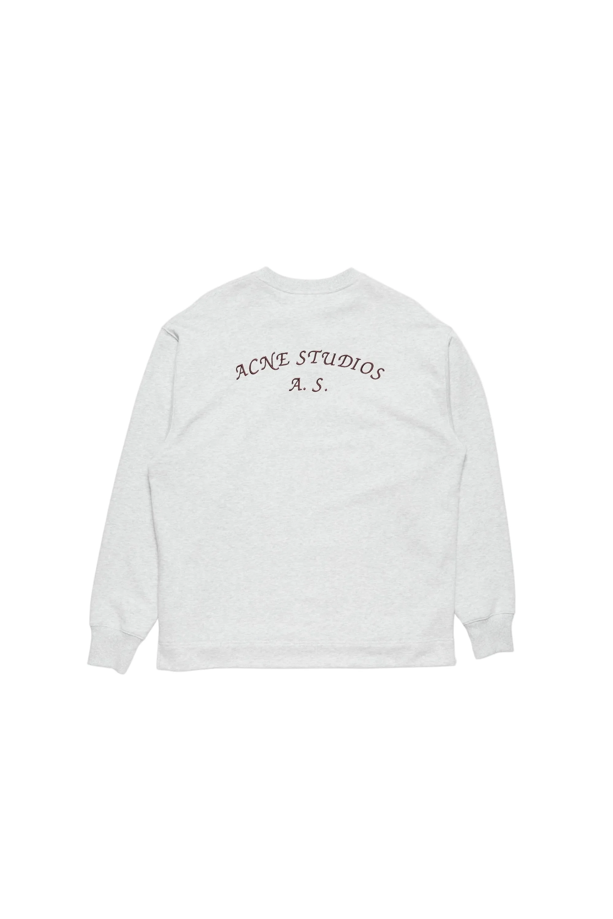 Acne Studios Henley Neck Sweatshirt - Pale Grey Melange - Image 3