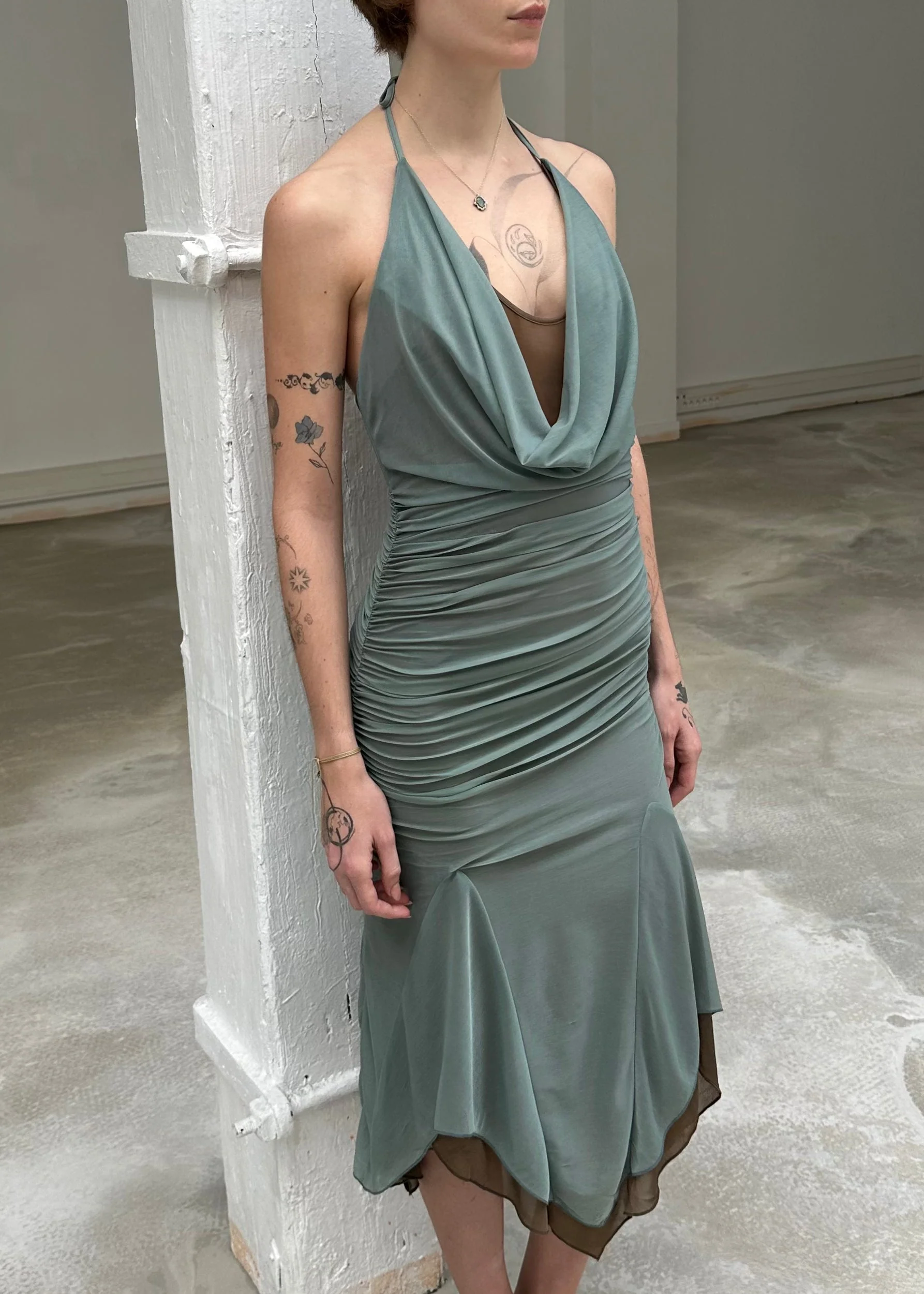 SAEMDI Double-Layered Midi Dress - Image 4