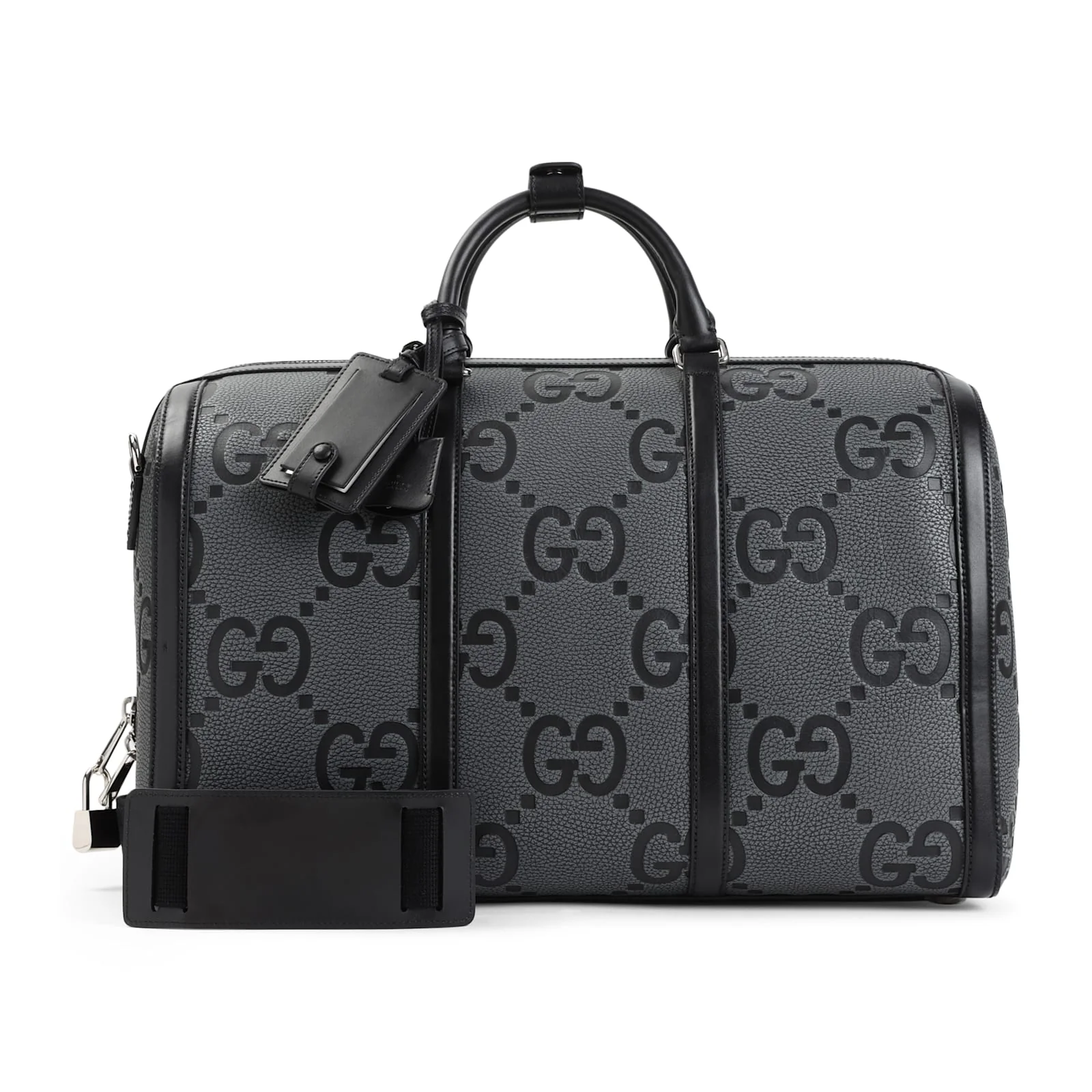 Gucci Jumbo GG Leather Travel Bag - Black/Grey - Image 2