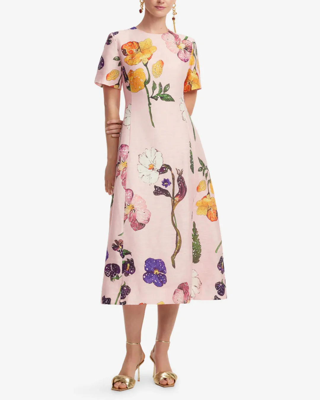 Leo Lin Caroline Short Sleeve Midi Dress - Wildbloom - Image 3