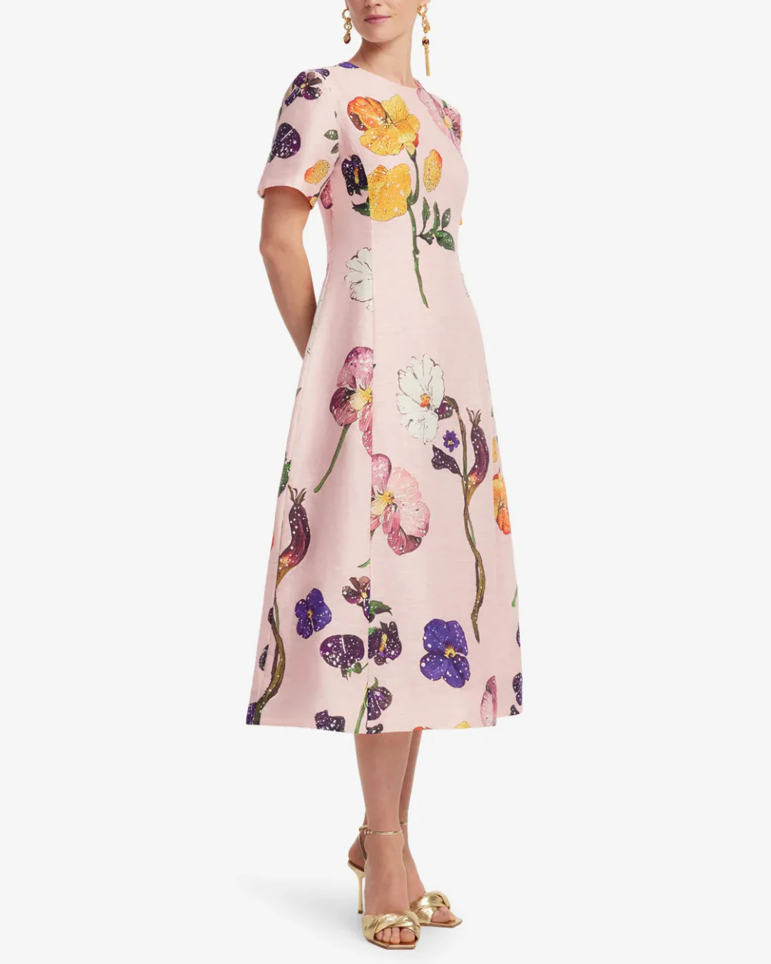 Leo Lin Caroline Short Sleeve Midi Dress - Wildbloom - Image 5