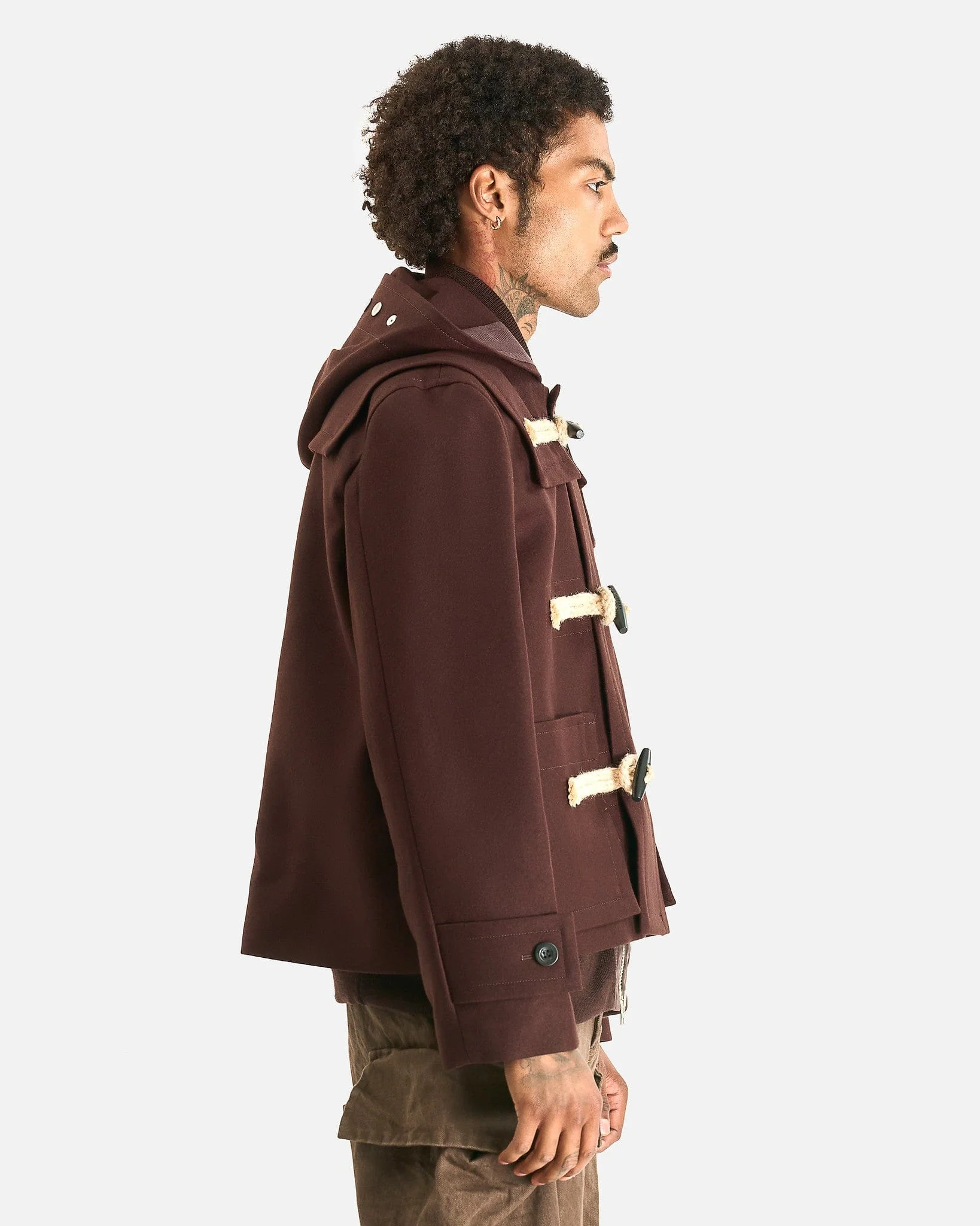 sacai Wool Melton Blouson Jacket - Brown - Image 2