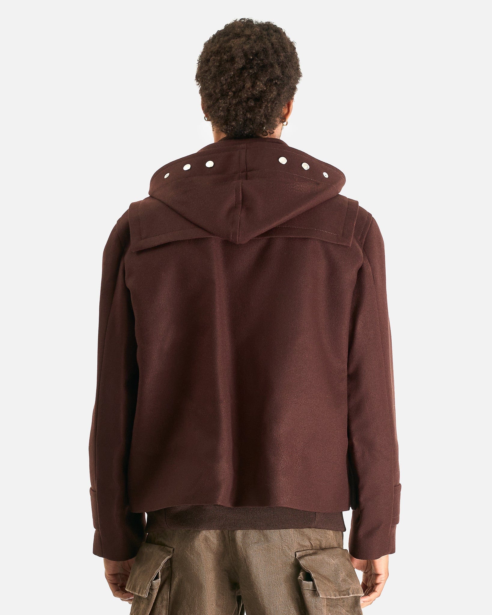 sacai Wool Melton Blouson Jacket - Brown - Image 3