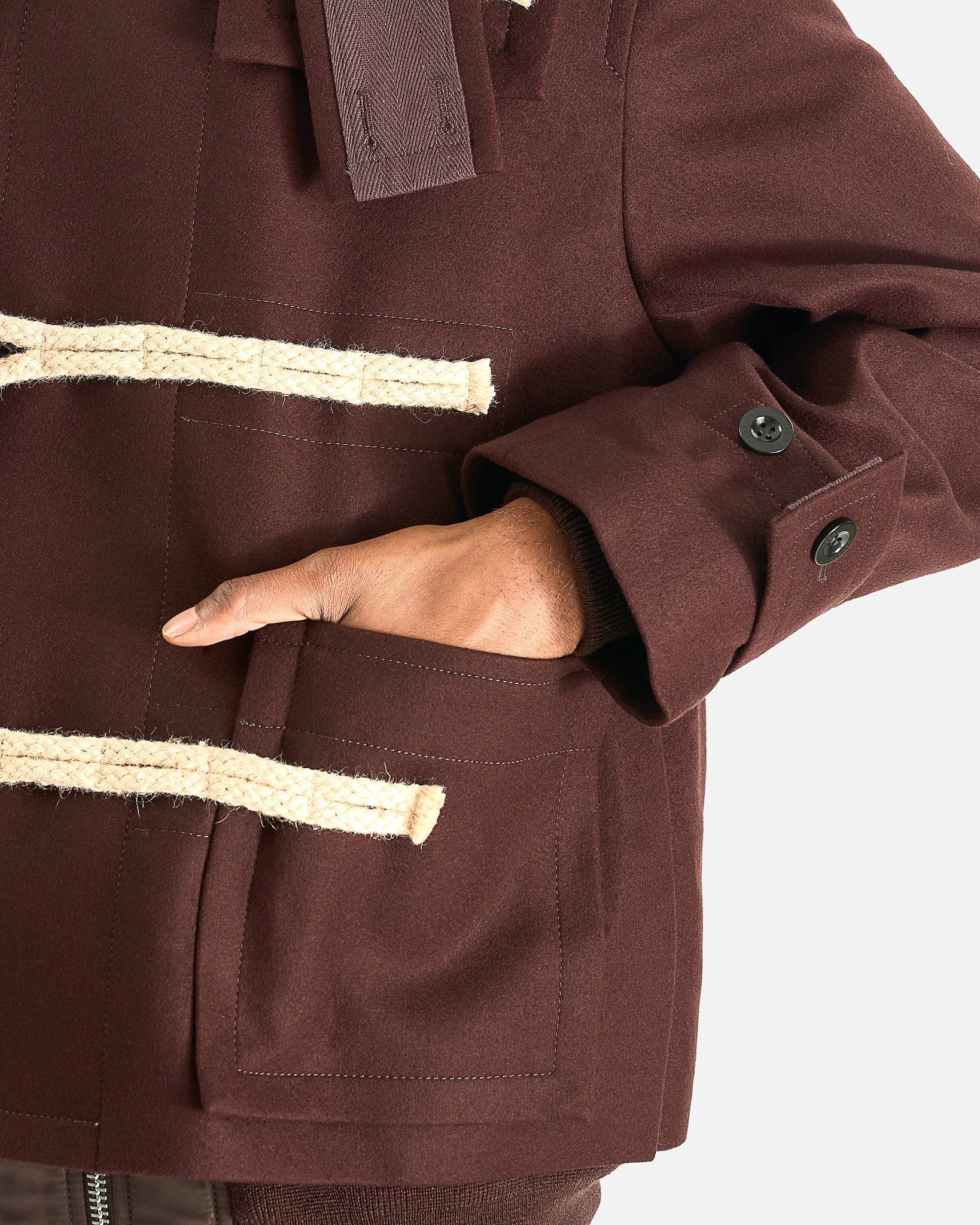 sacai Wool Melton Blouson Jacket - Brown - Image 7