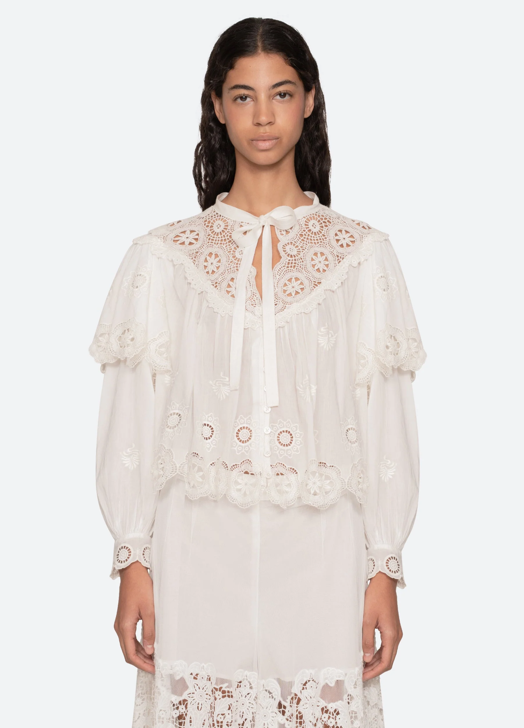 Sea NY Sofia L/S Top - Cream - Image 2