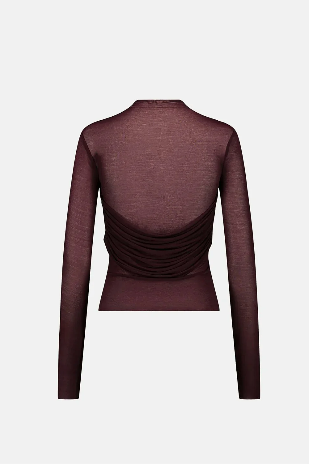 SAEMDI Bordeaux Mesh With Draping Top - Plum - Image 5