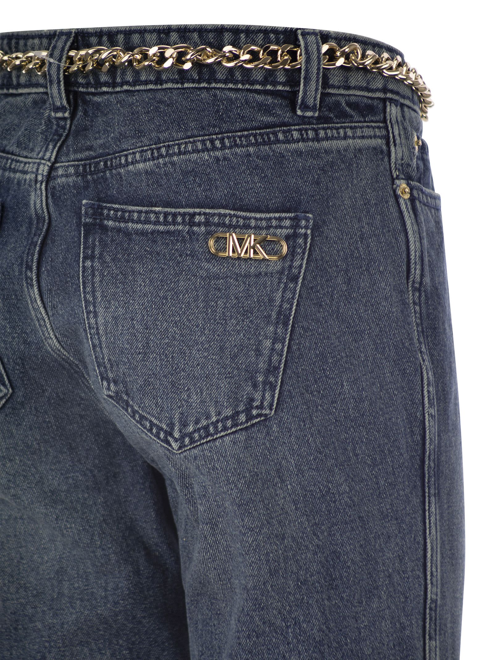 Michael Kors Flared Chain Belt Jeans - Blue - Image 4
