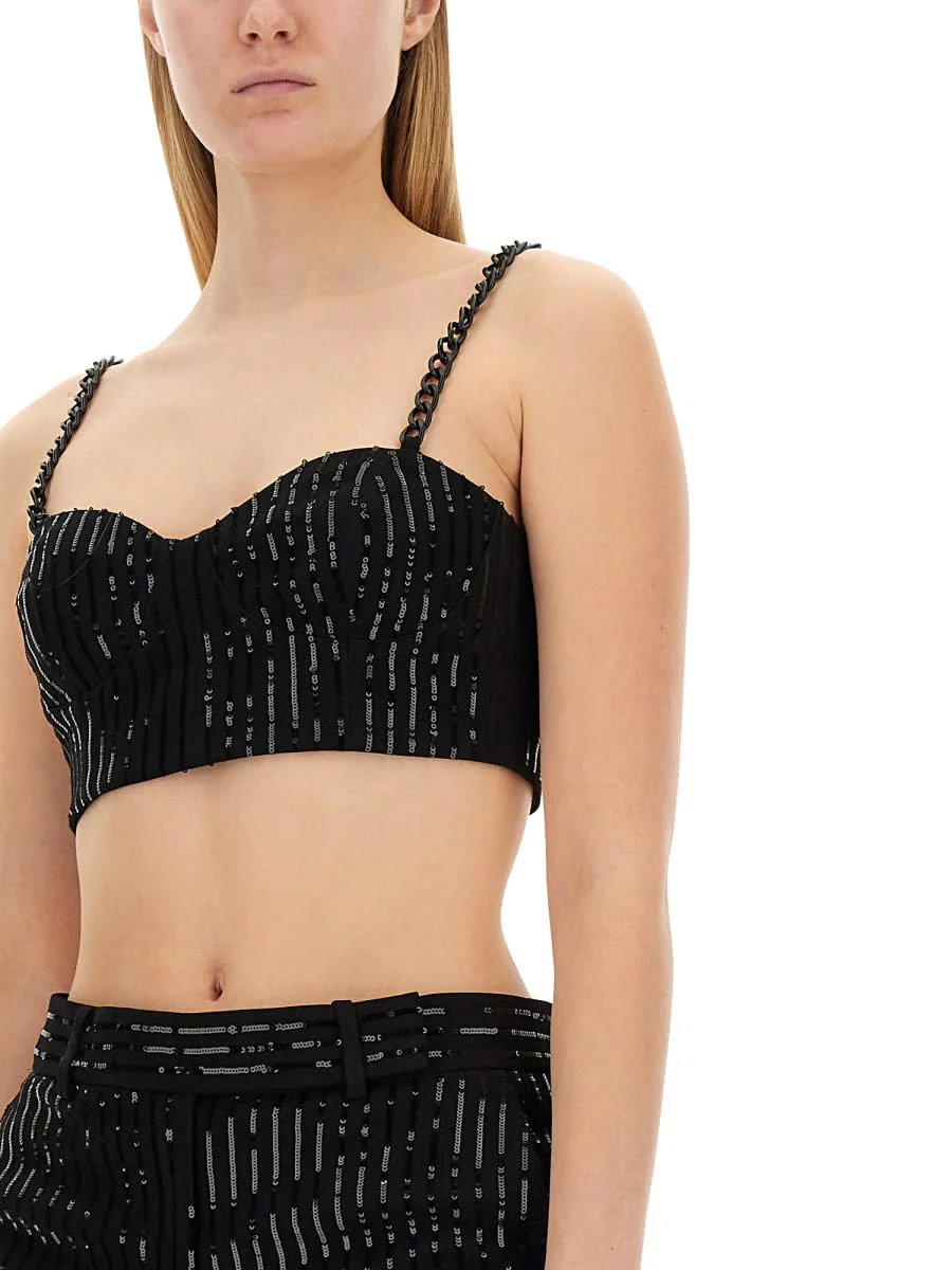 Michael Kors Crepe Bustier Top - Black - Image 4