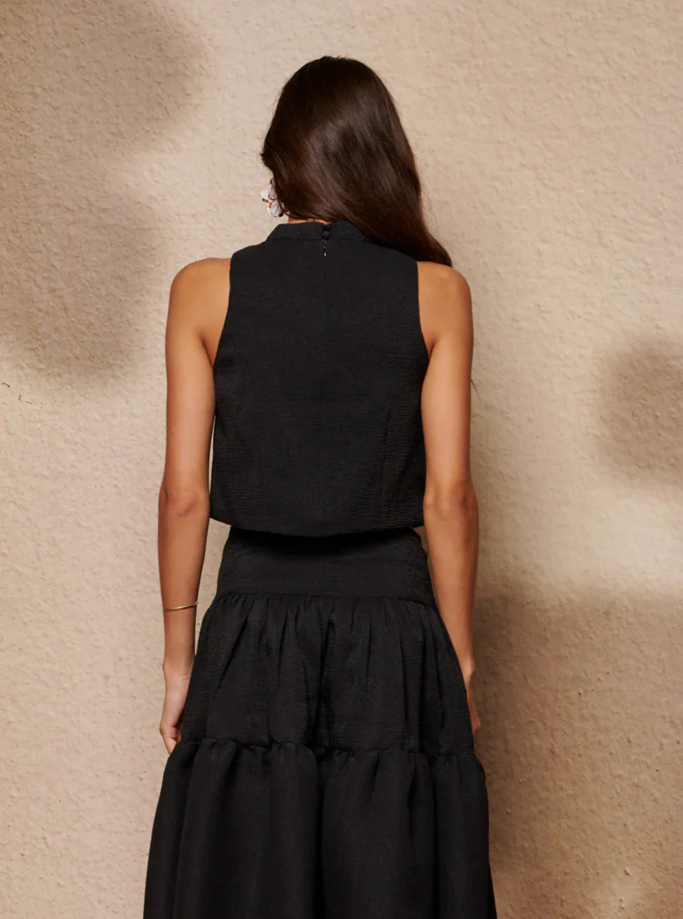 Sister Jane Glow Flora Cropped Top - Black - Image 4
