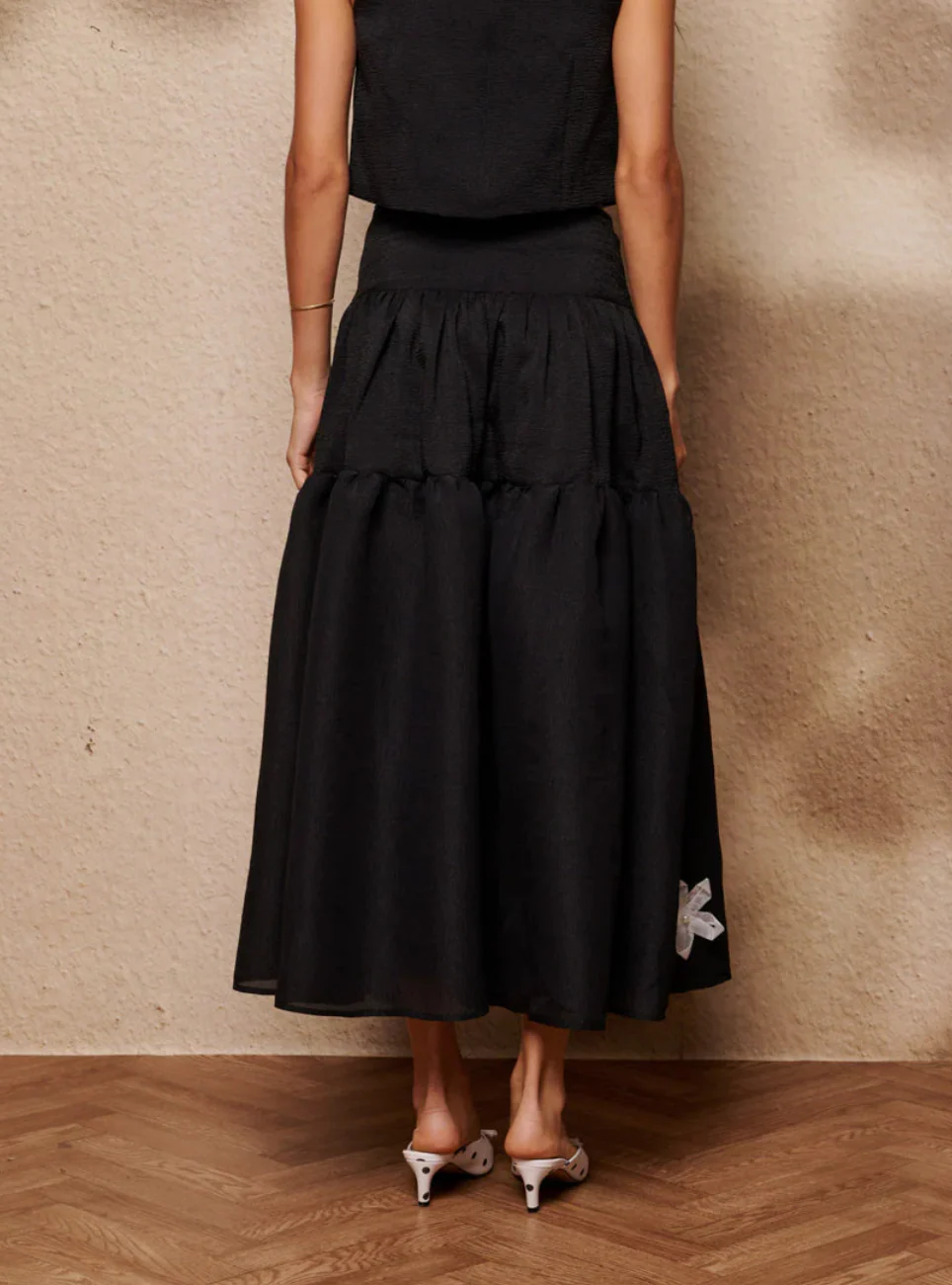 Sister Jane Glow Flora Midi Skirt - Black - Image 4