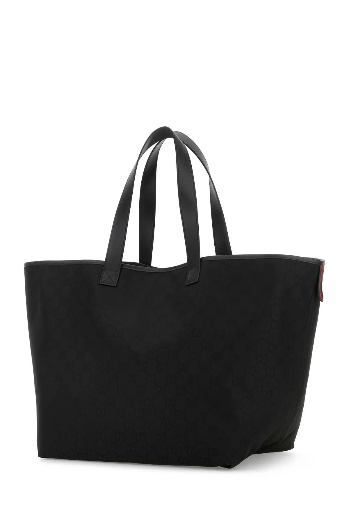 Gucci Black Fabric Shopping Bag Tote - Black - Image 2