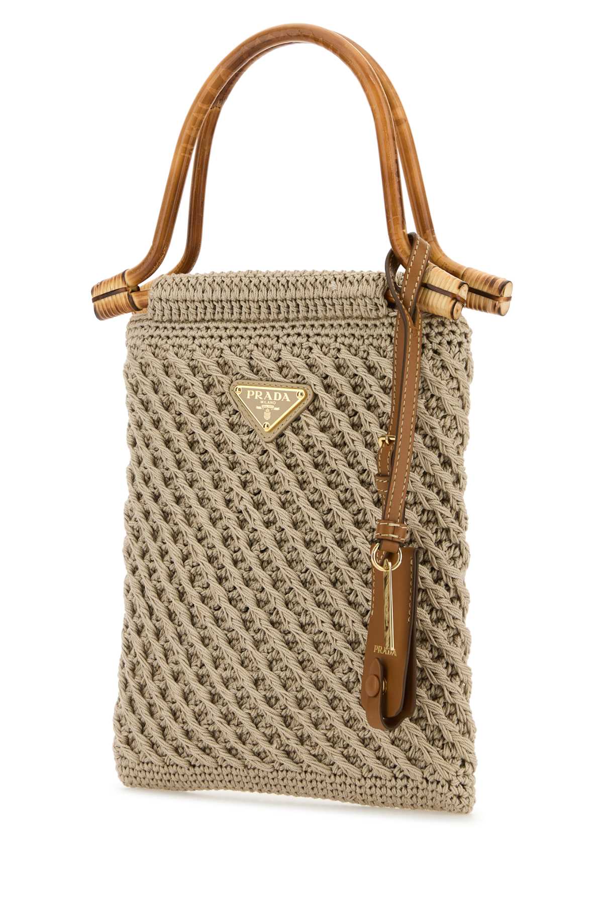 Prada Cappuccino Crochet Handbag - Corda - Image 2