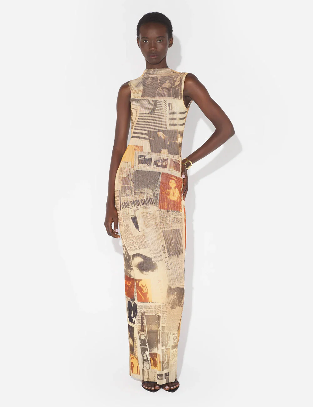 Jean Paul Gaultier Mesh Journal Maxi Dress - Image 3