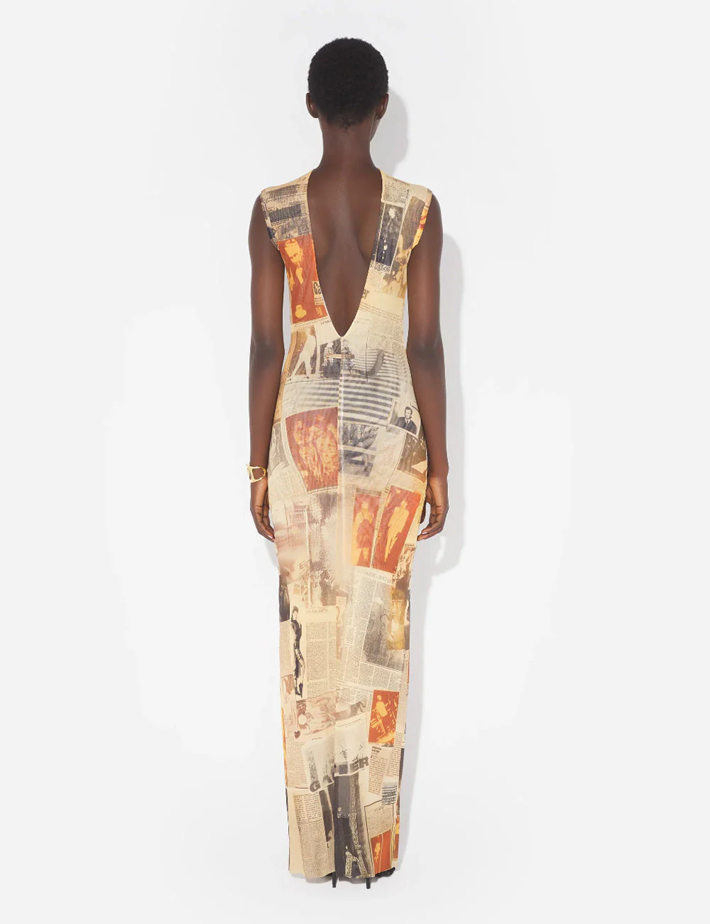 Jean Paul Gaultier Mesh Journal Maxi Dress - Image 4