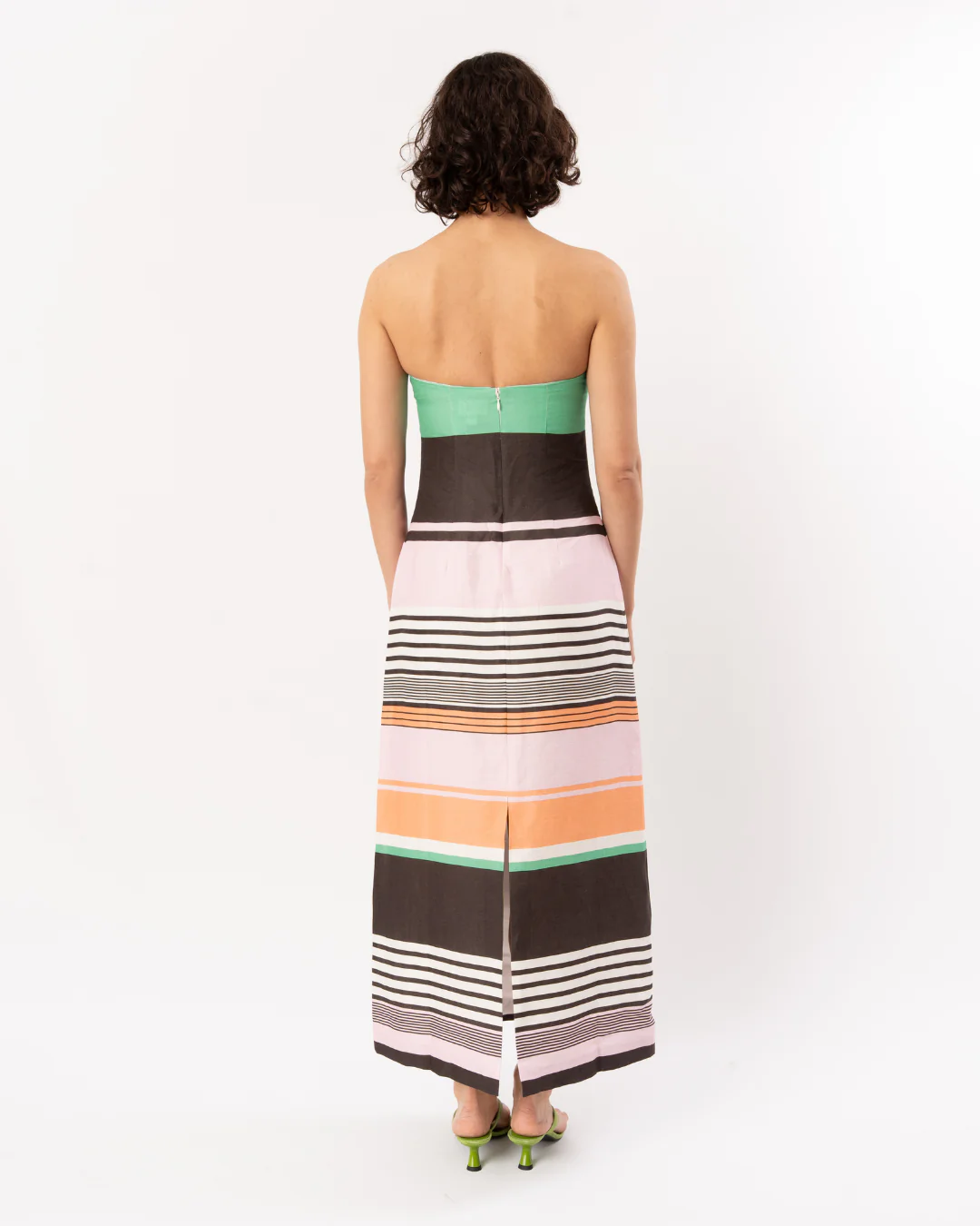 ROAME Frieda Strapless Midi Dress - Tango Stripe - Image 7