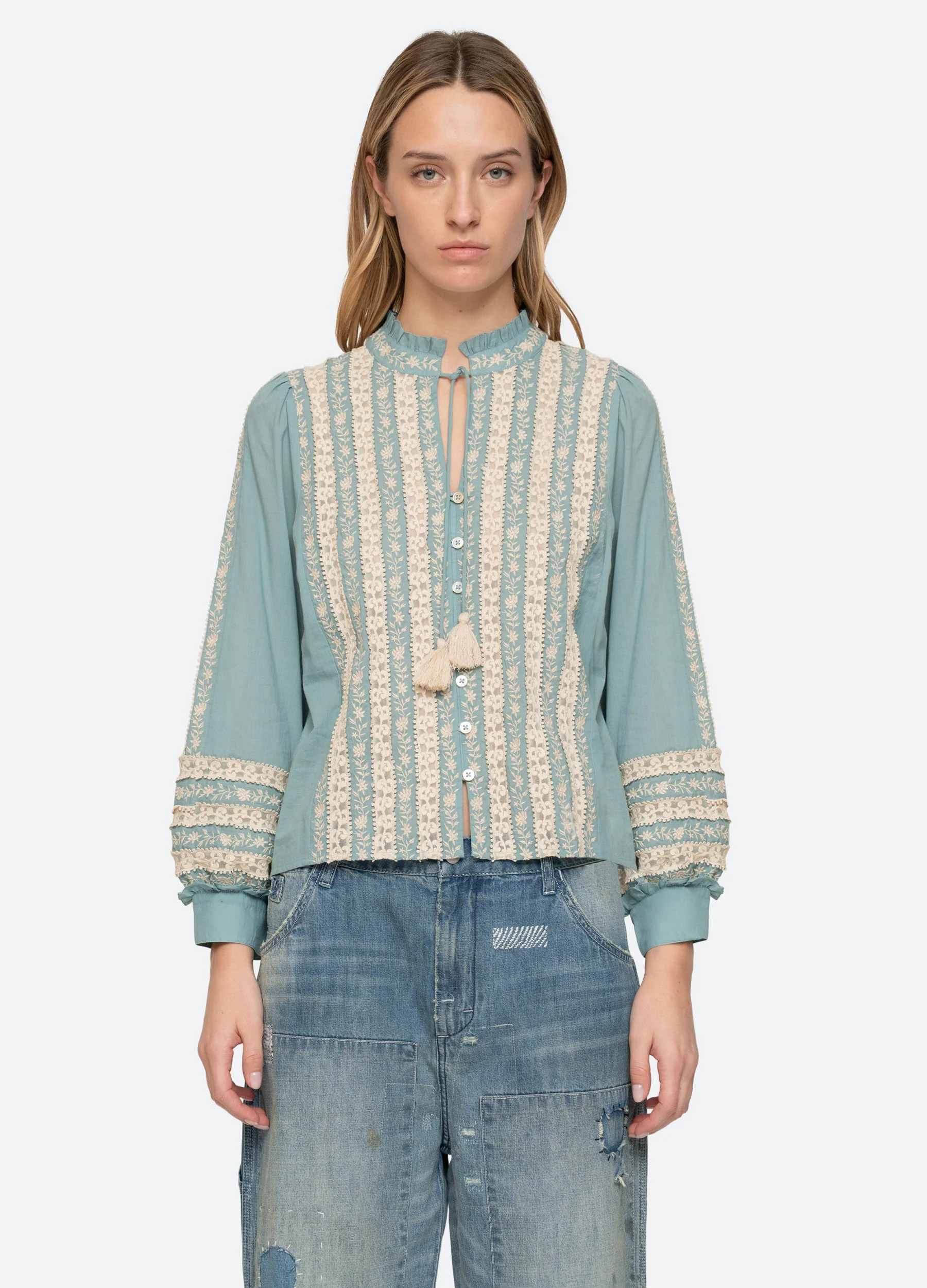 Sea NY Kirsten Long Sleeve Top - Sky
