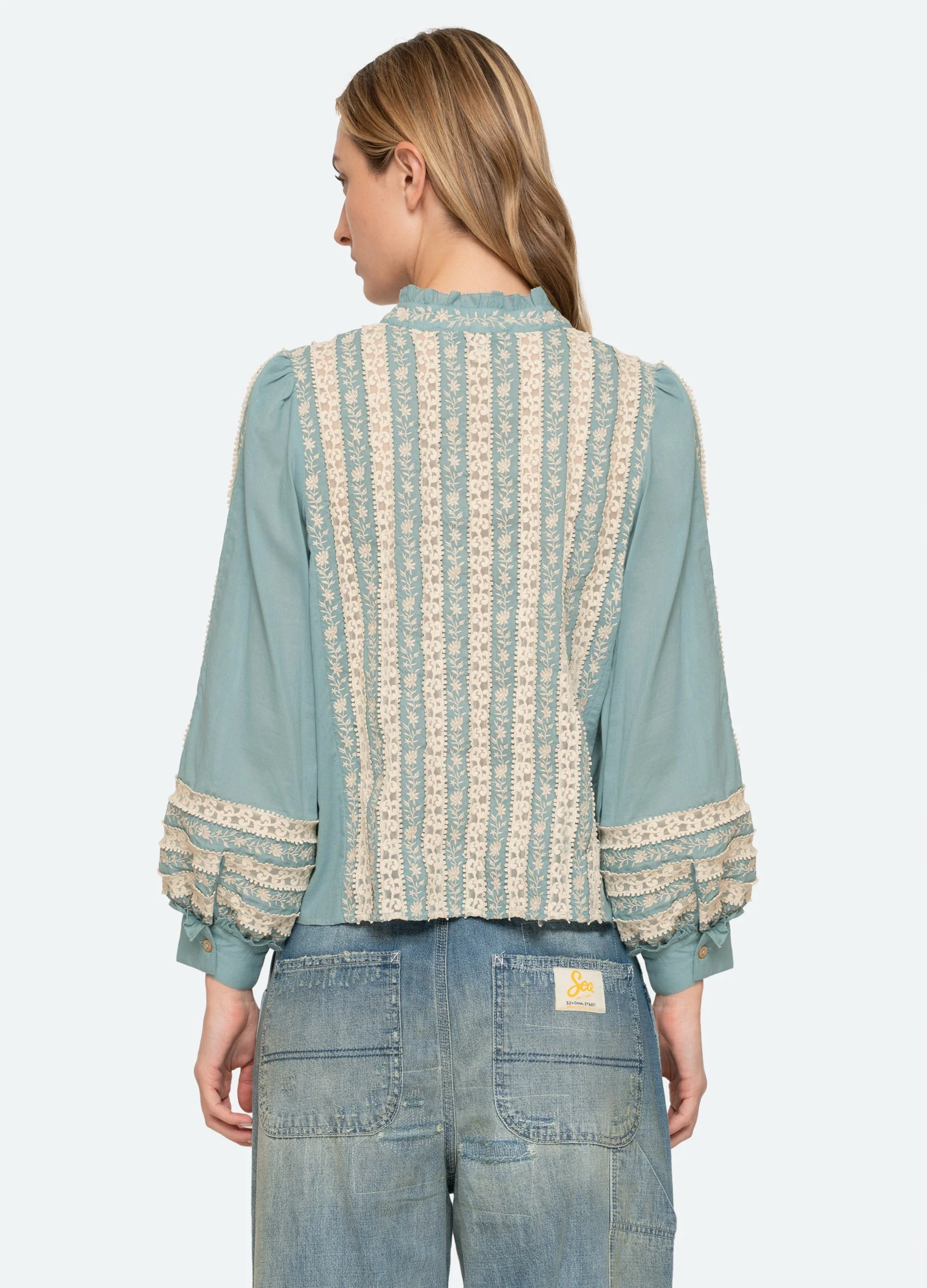 Sea NY Kirsten Long Sleeve Top - Sky - Image 2