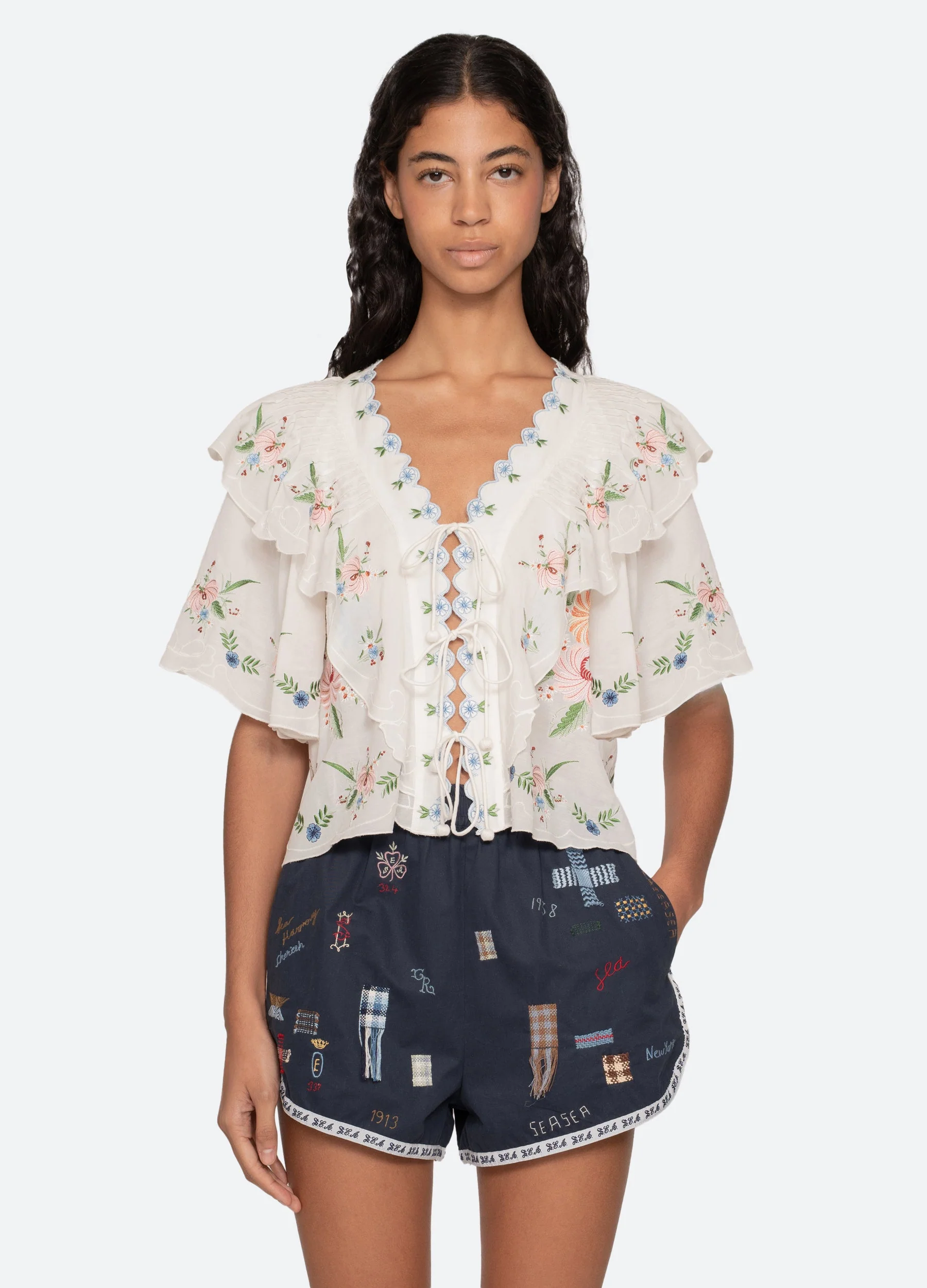 Sea NY Serafina S/S Top - Cream - Image 2