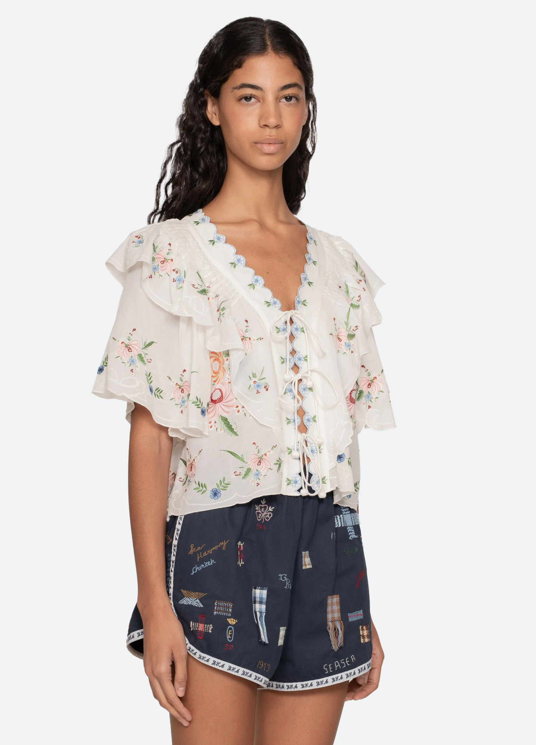 Sea NY Serafina S/S Top - Cream - Image 5