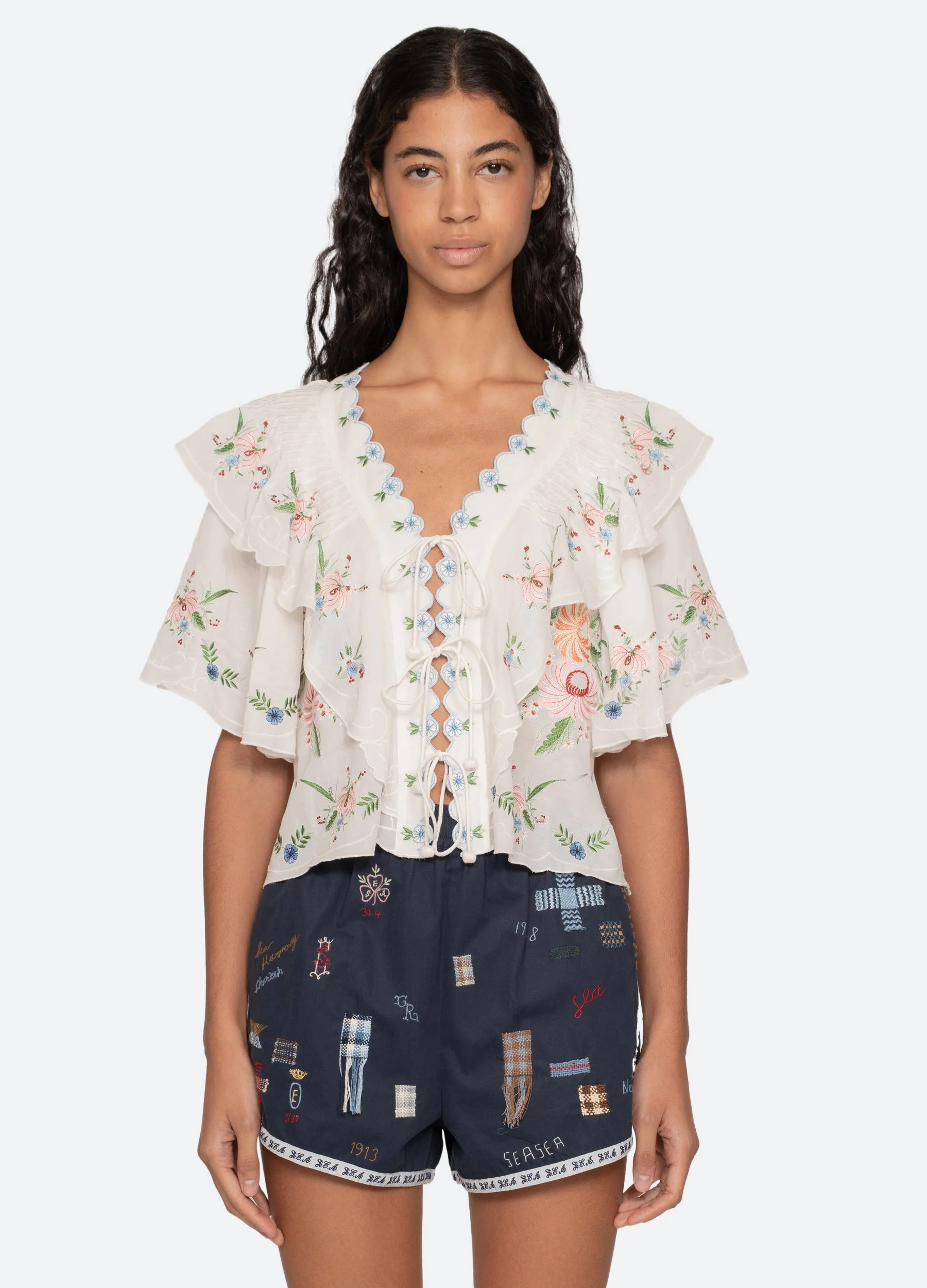 Sea NY Serafina S/S Top - Cream - Image 6