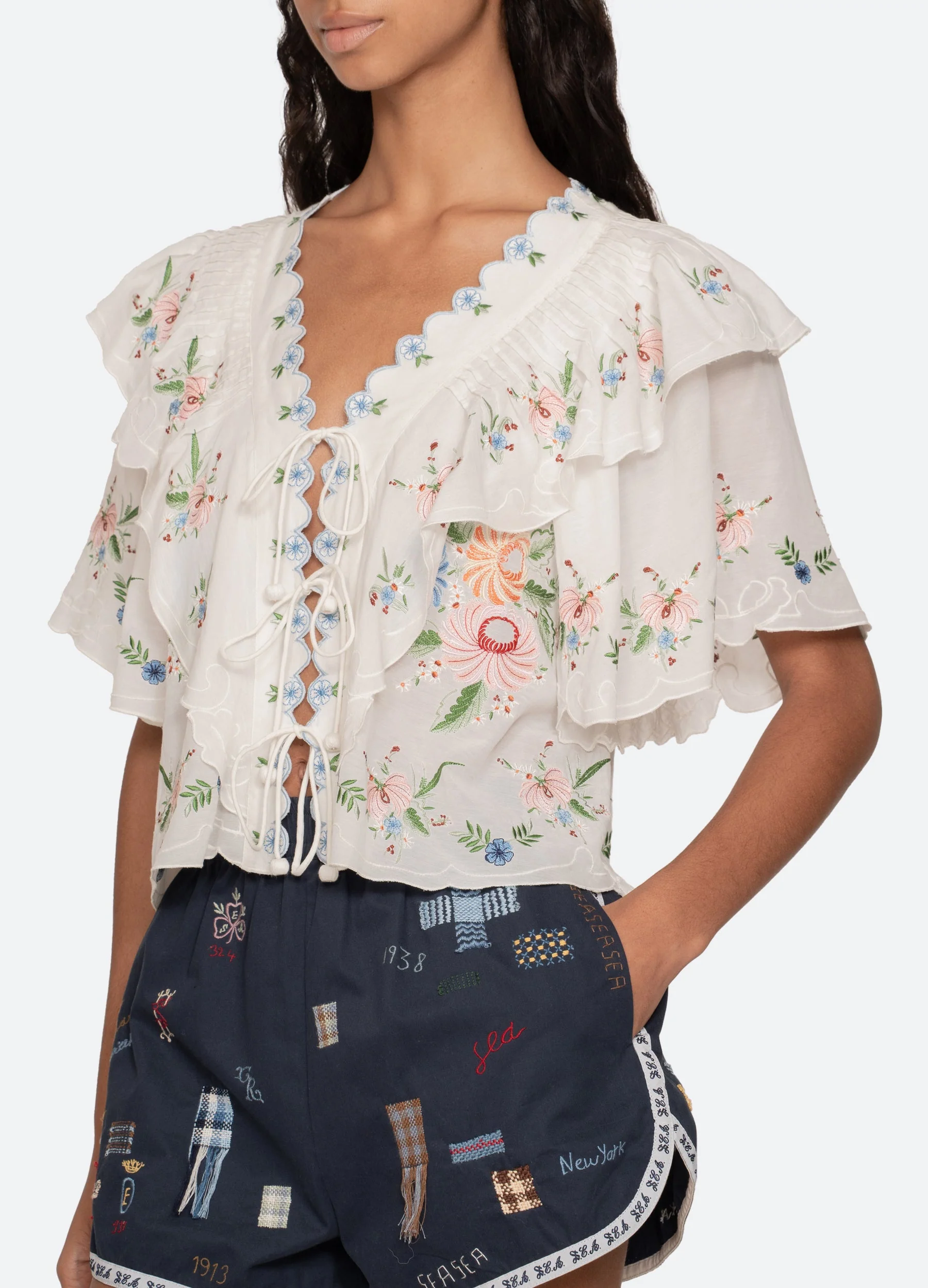 Sea NY Serafina S/S Top - Cream - Image 7