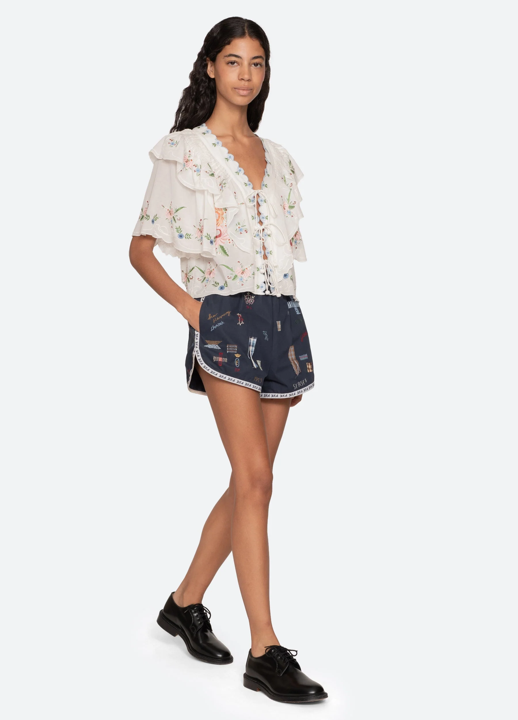 Sea NY Serafina S/S Top - Cream - Image 8
