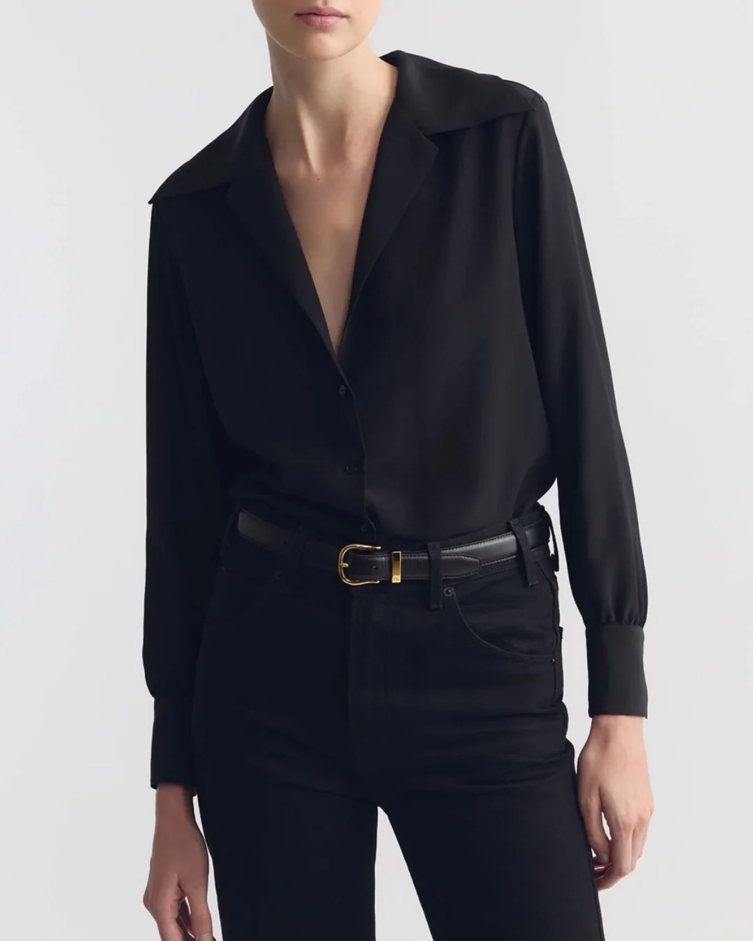 Nili Lotan Joxe Silk Blouse - Black - Image 2
