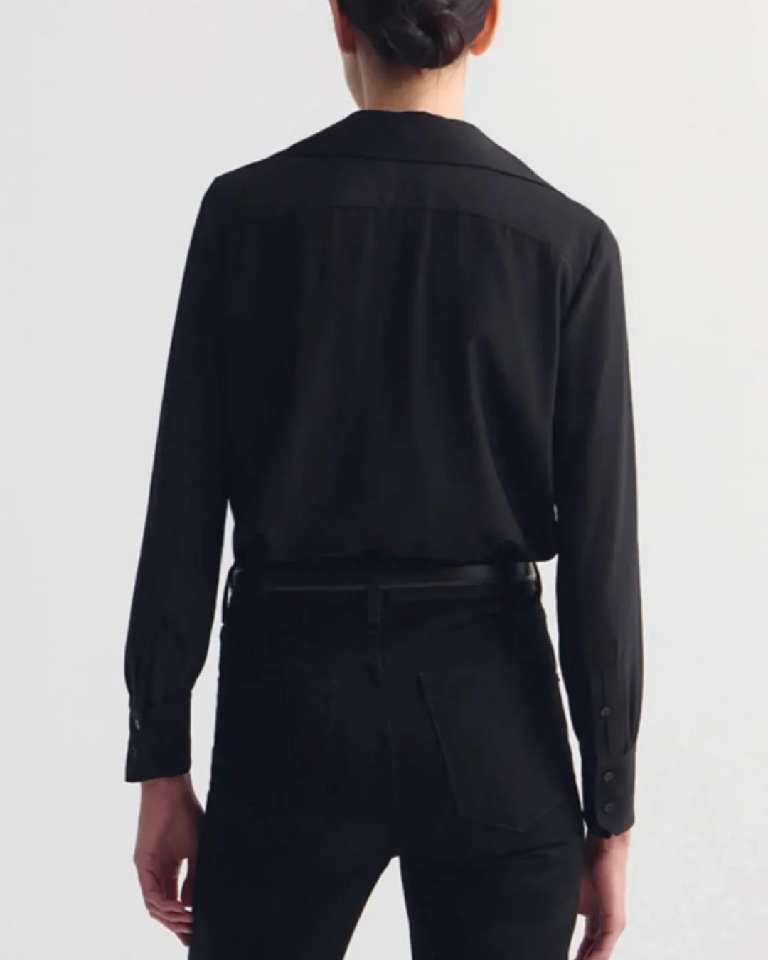 Nili Lotan Joxe Silk Blouse - Black - Image 5