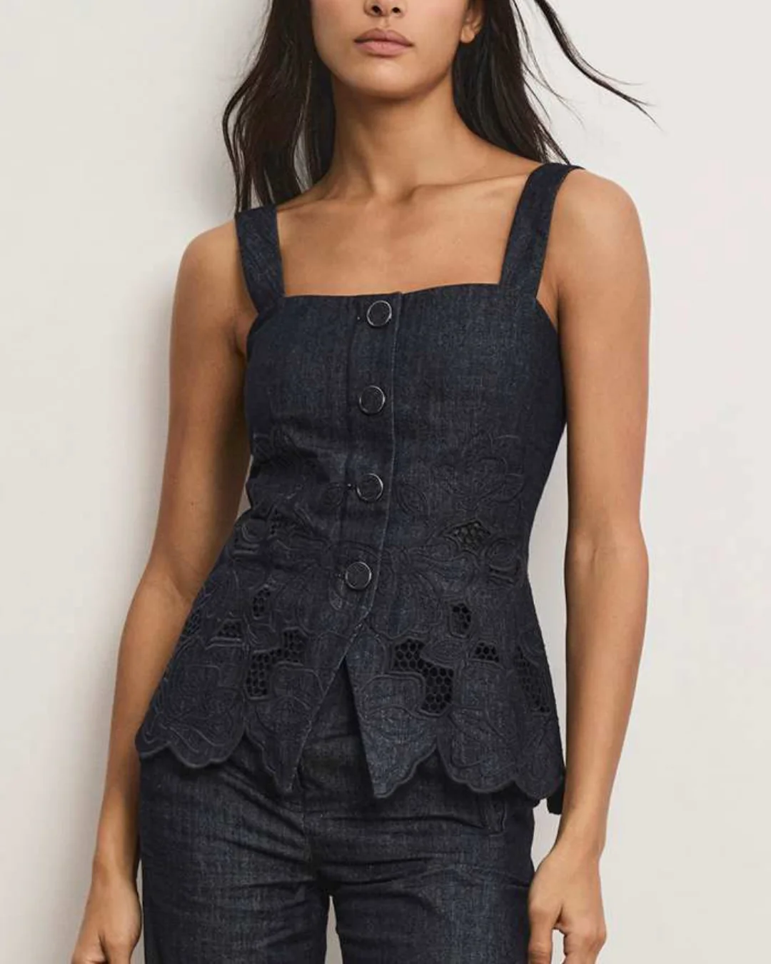 Veronica Beard Mirielle Top - Indigo Rinse - Image 2