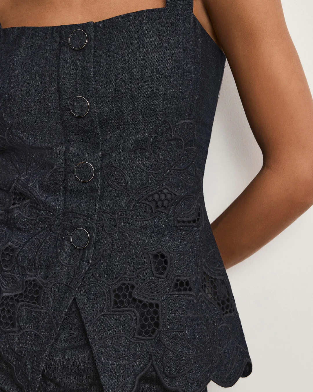 Veronica Beard Mirielle Top - Indigo Rinse - Image 5