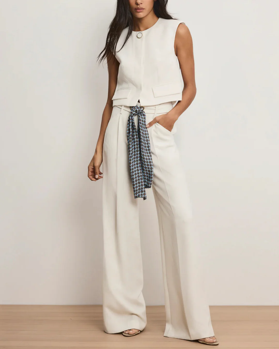 Veronica Beard Tai Pant - Dove - Image 3