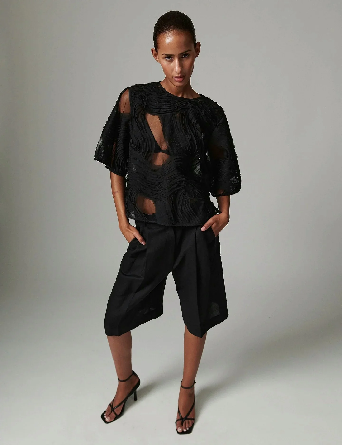 Day Birger et Mikkelsen Tatiana Crochet Lacy Top - Black - Image 3