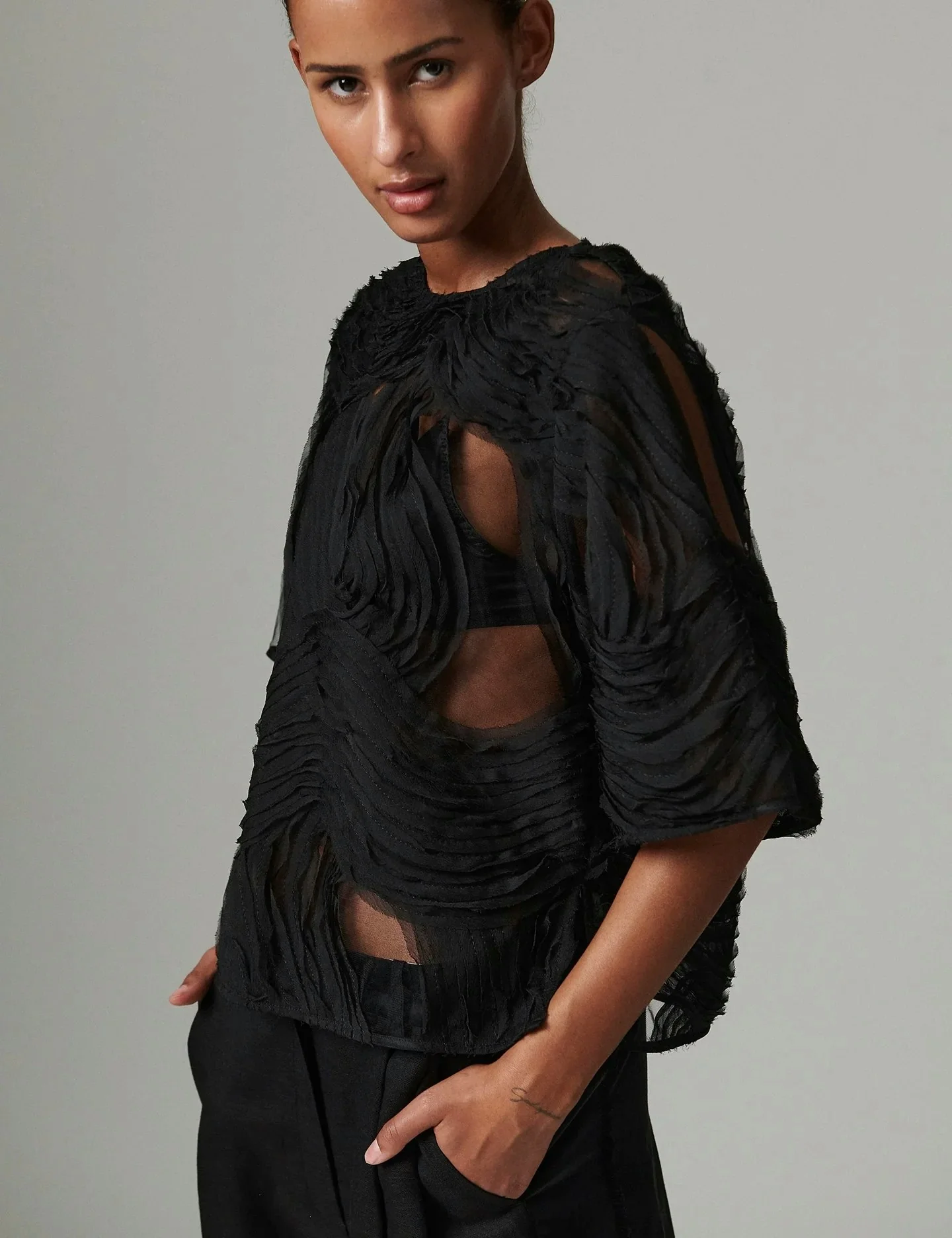 Day Birger et Mikkelsen Tatiana Crochet Lacy Top - Black - Image 4