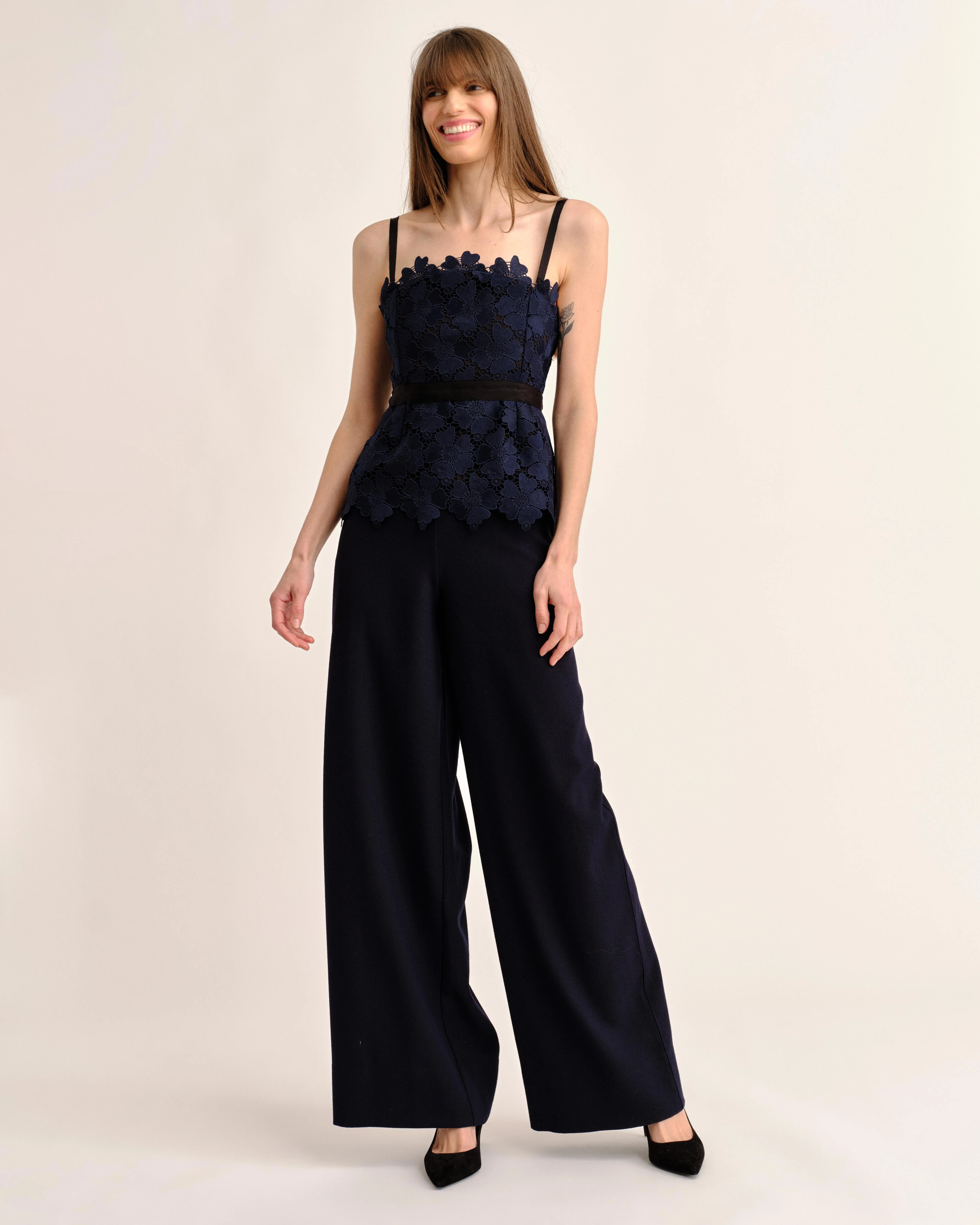 Cartolina Romita Peplum Top - Midnight Blue - Image 6