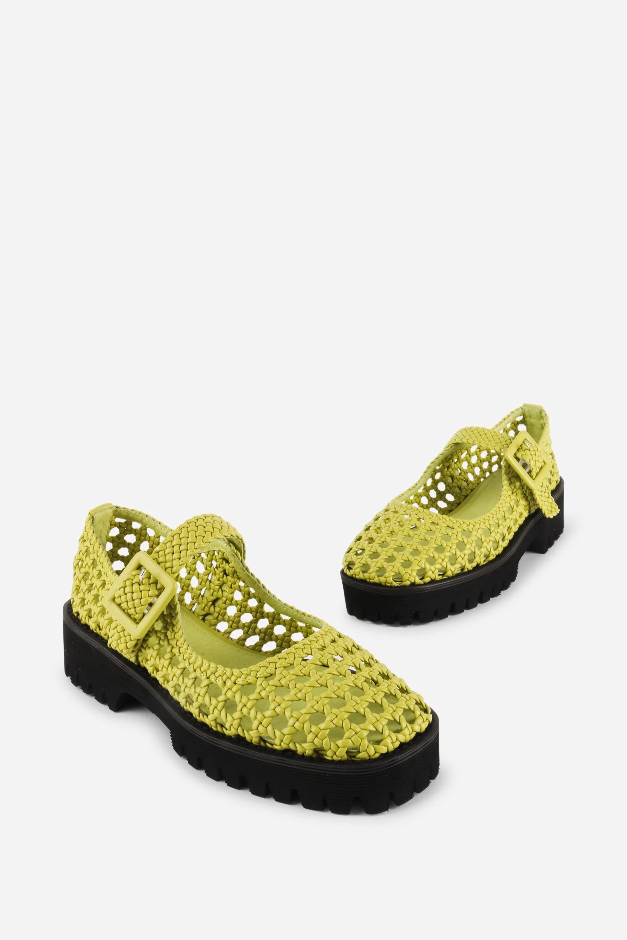 "INTENTIONALLY __________." Veronique Woven Mary Jane Flat - Image 2