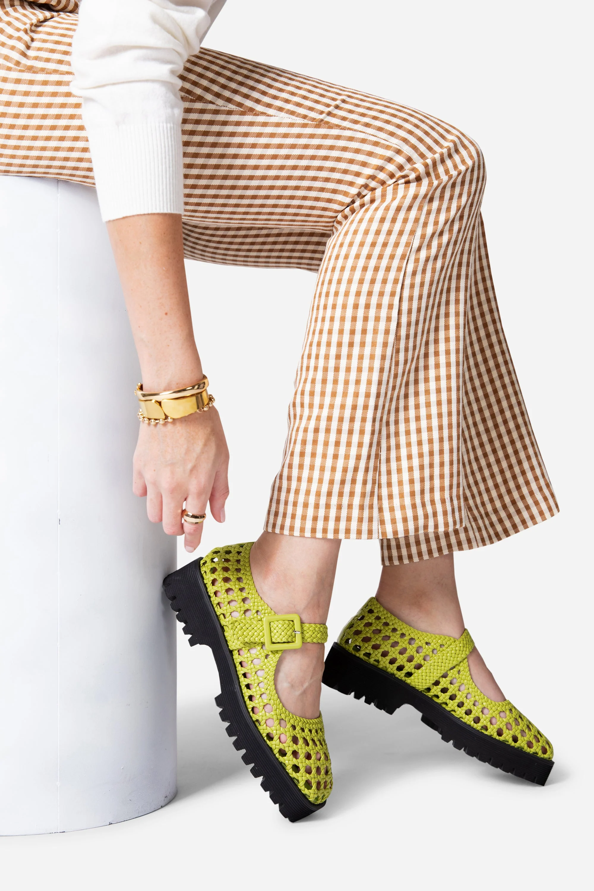 "INTENTIONALLY __________." Veronique Woven Mary Jane Flat - Image 6