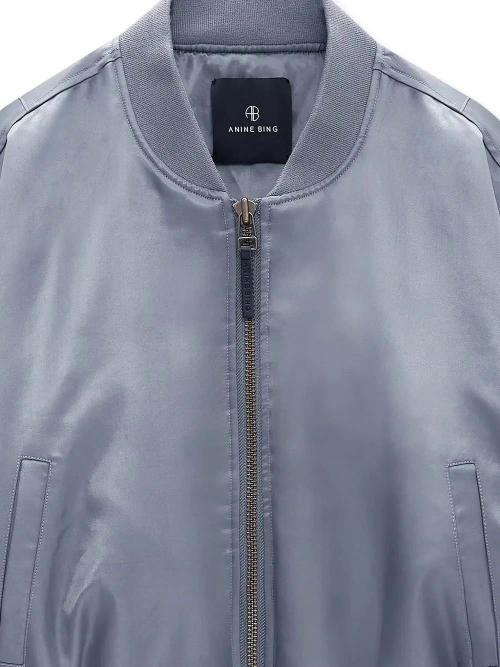 Anine Bing Cropped Leon Bomber Jacket - Dark Grey - Image 3