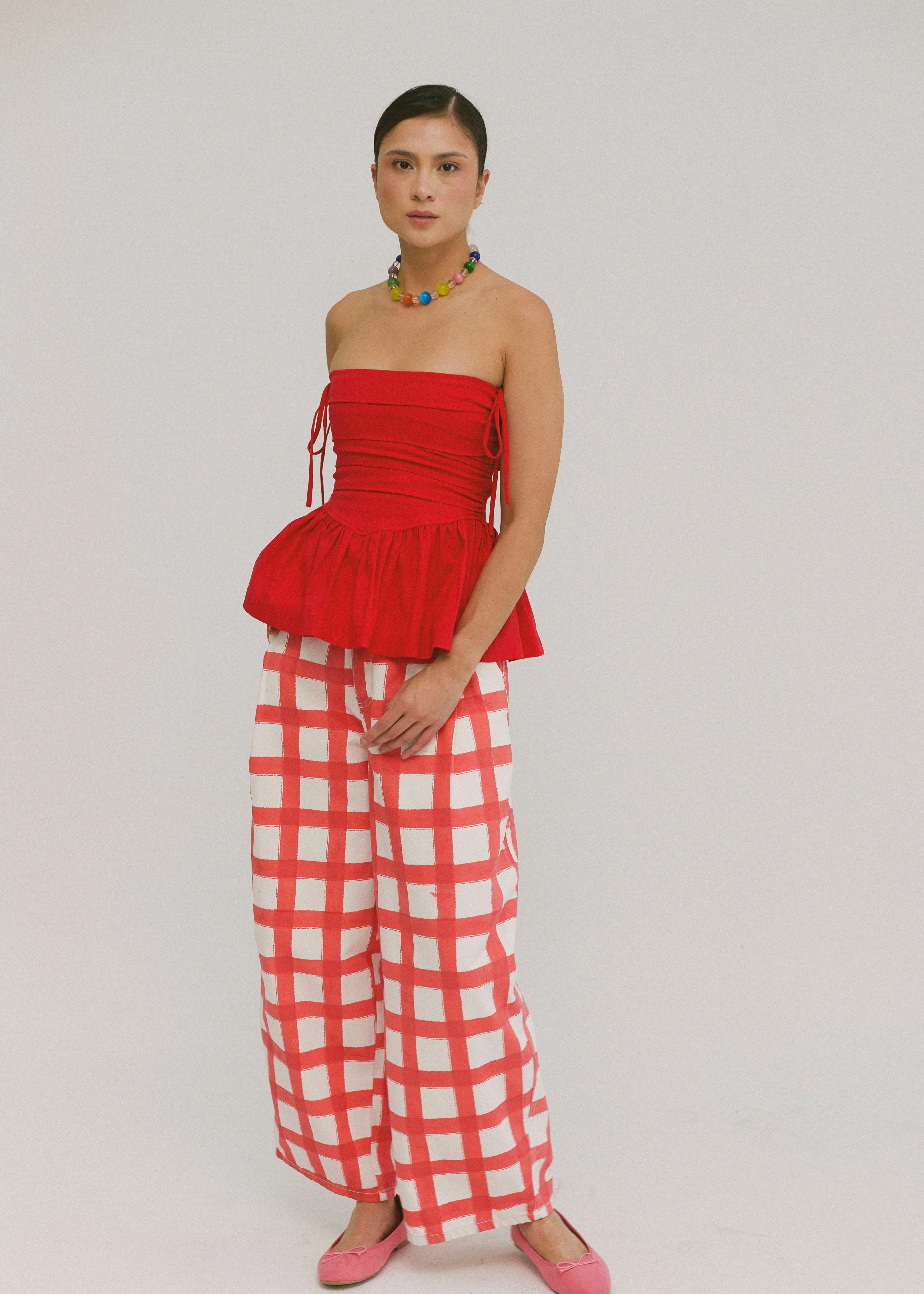 SIXXTA Jacinta Top With Removable Sleeves - Cherry - Image 2