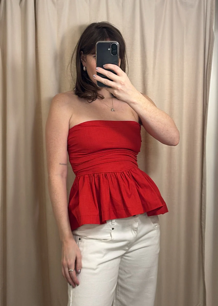 SIXXTA Jacinta Top With Removable Sleeves - Cherry - Image 4
