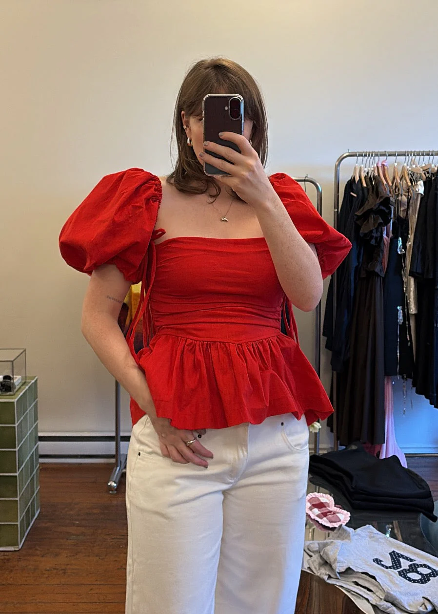 SIXXTA Jacinta Top With Removable Sleeves - Cherry - Image 5