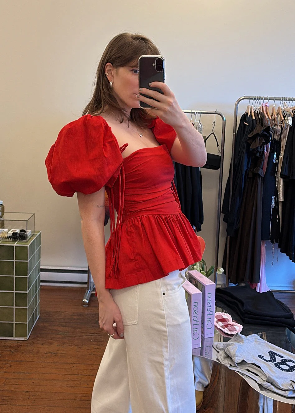SIXXTA Jacinta Top With Removable Sleeves - Cherry - Image 6