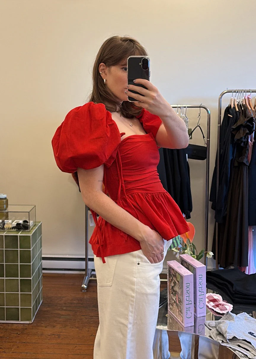 SIXXTA Jacinta Top With Removable Sleeves - Cherry - Image 7