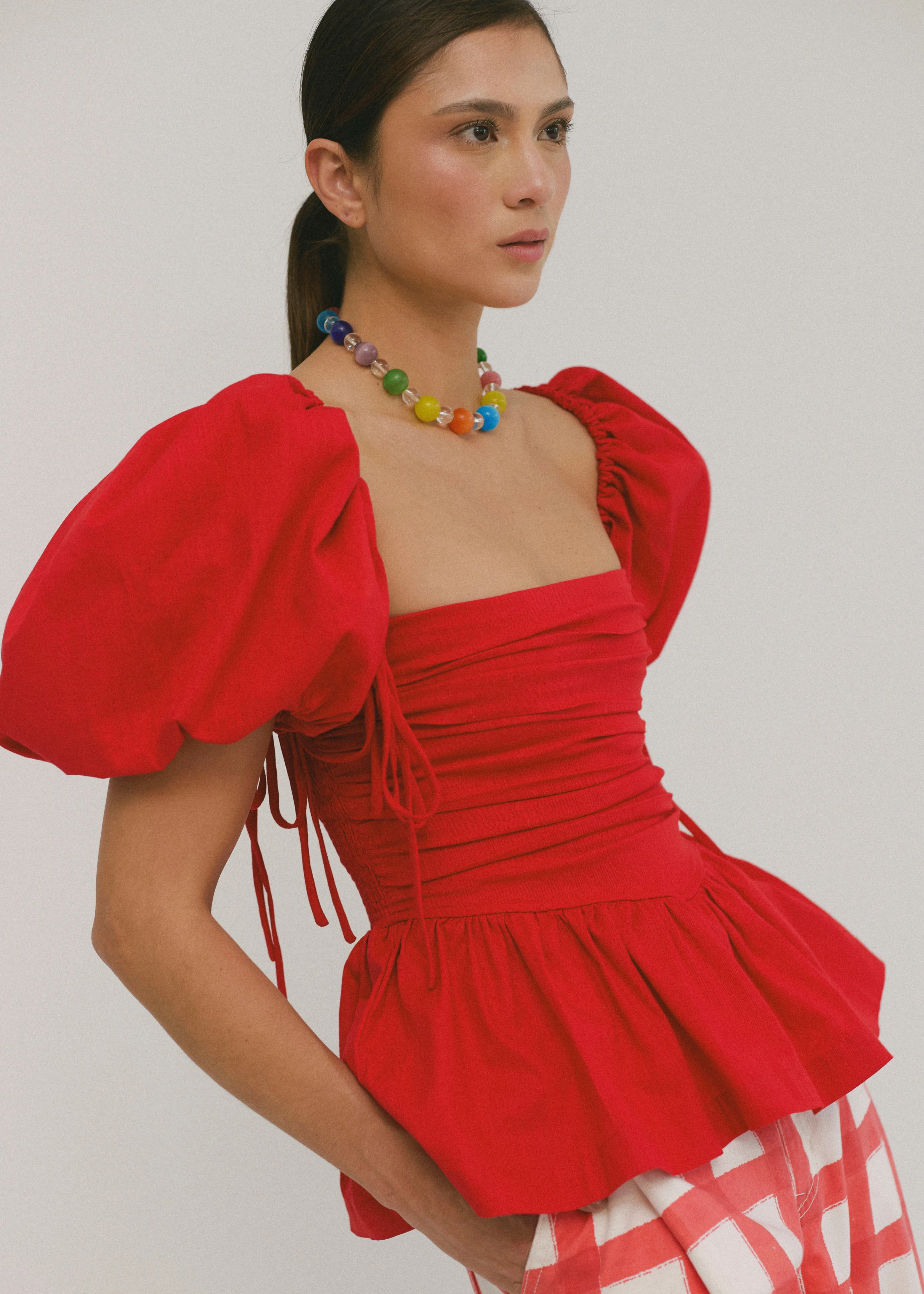 SIXXTA Jacinta Top With Removable Sleeves - Cherry - Image 9