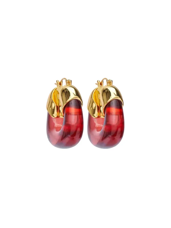 Lizzie Fortunato Organic Hoops Earrings - Wine